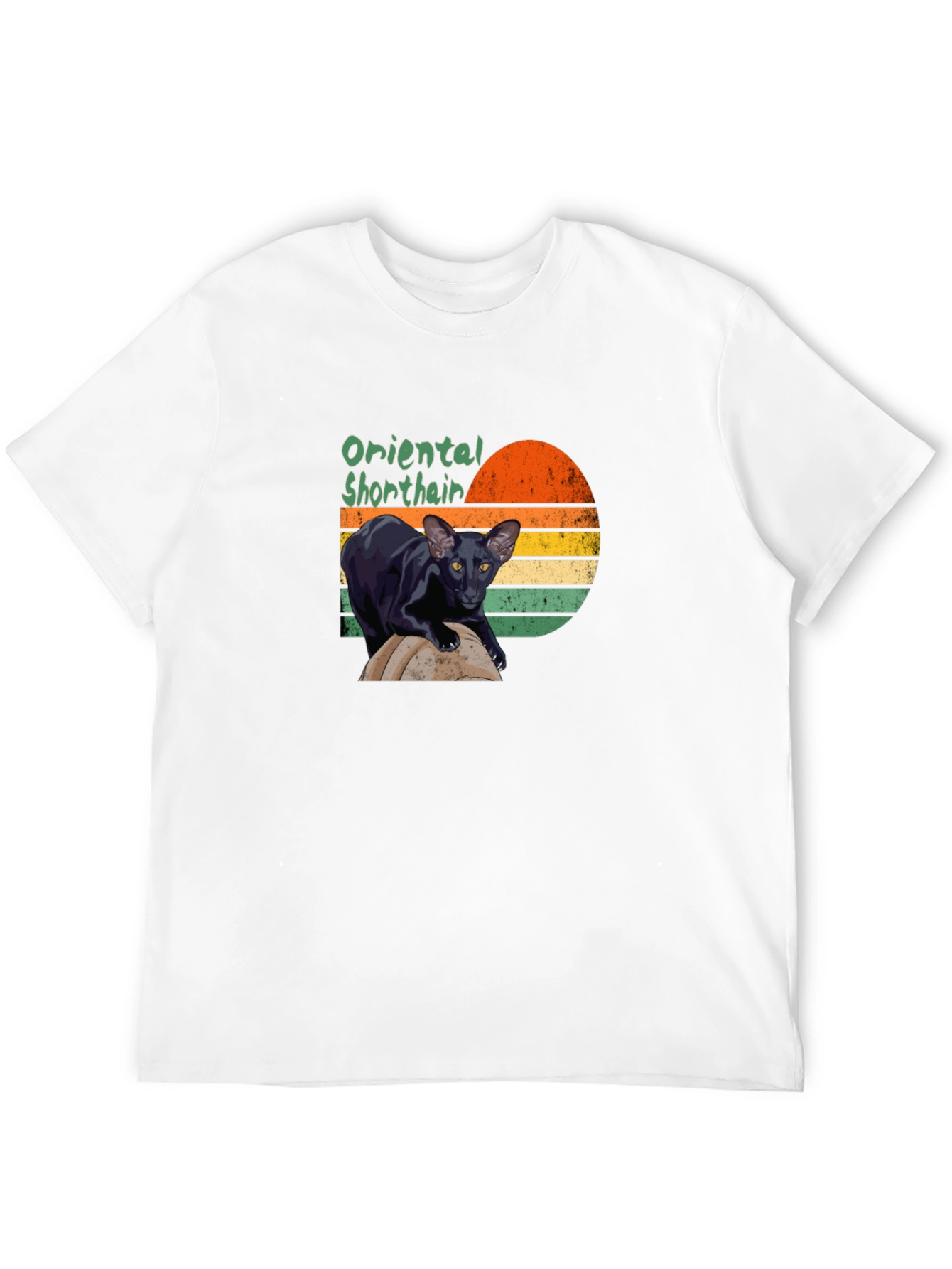 Black Oriental Shorthair Cat T-Shirt view 12