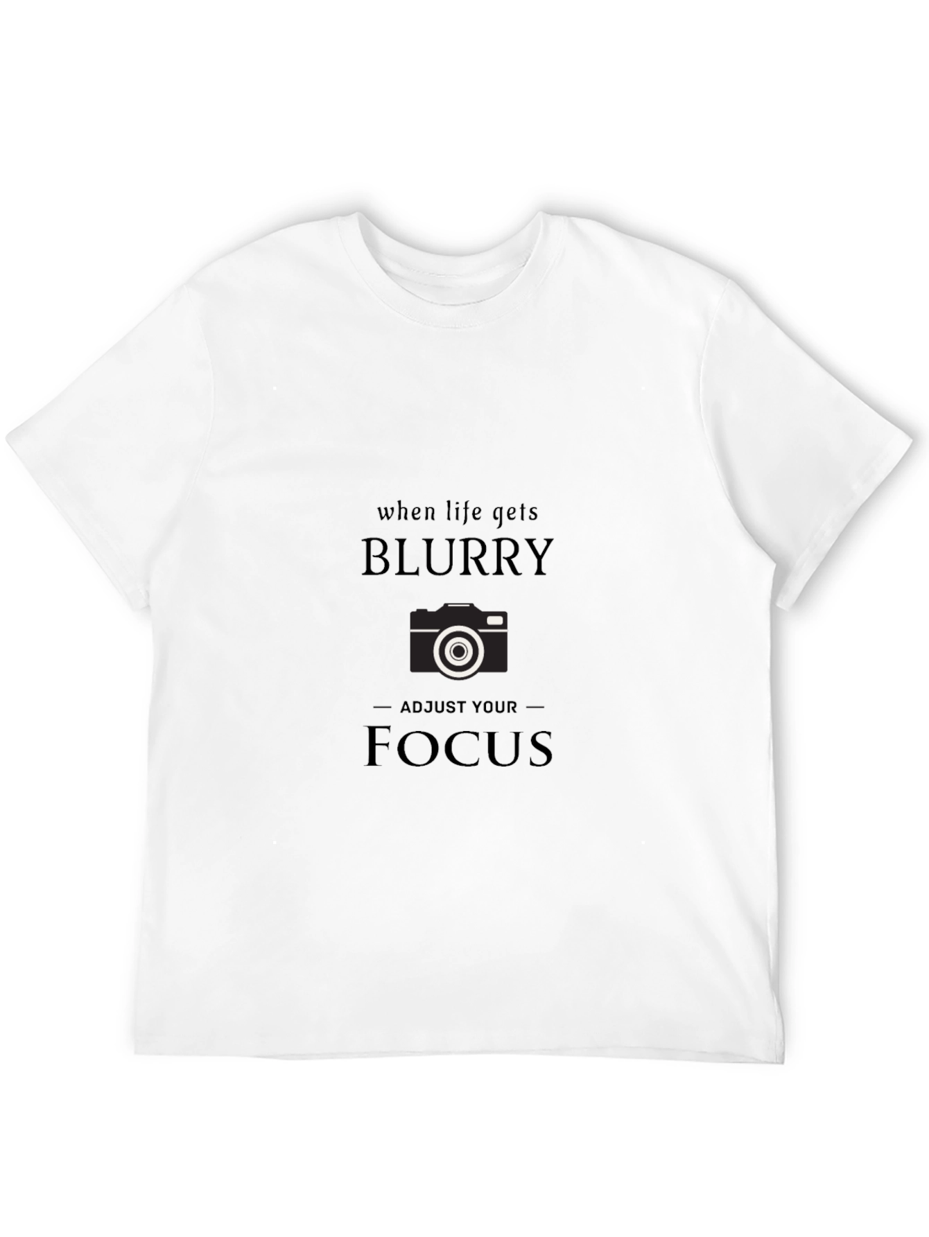 Black Blurry Focus Camera Graphic Tee - Black Cotton T-Shirt view 12