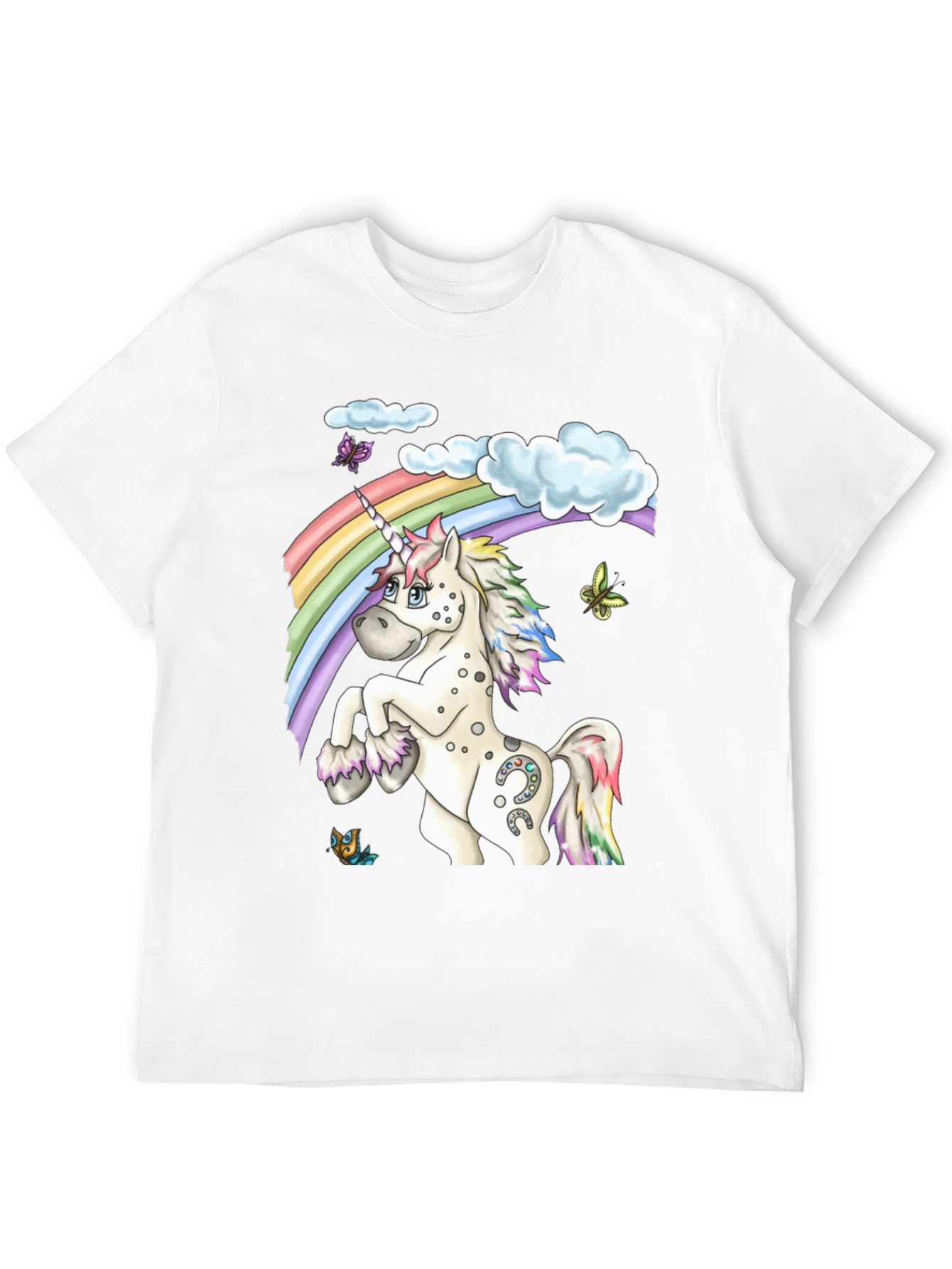 Black Unicorn Rainbow Graphic Tee - Black Casual Shirt view 12