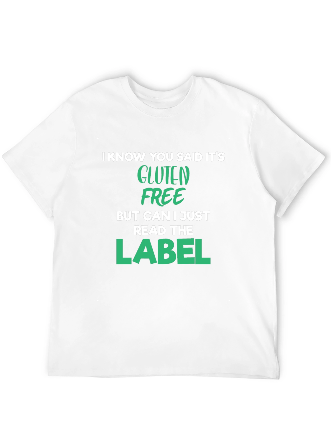 Black Gluten Free Label T-Shirt Funny Food Allergy Tee view 12
