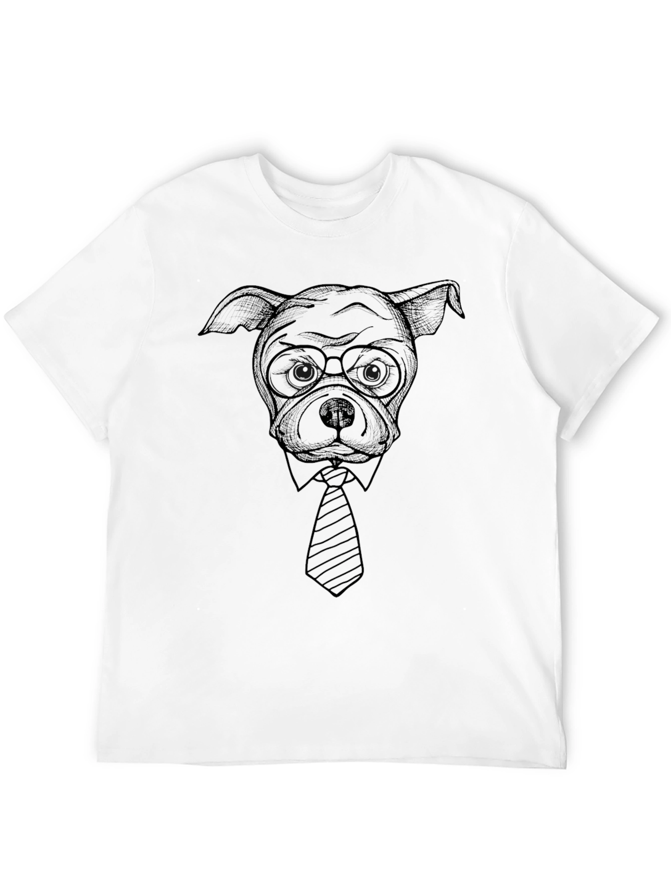 Black Dog in Tie Graphic Tee - Cool Casual Style view 12