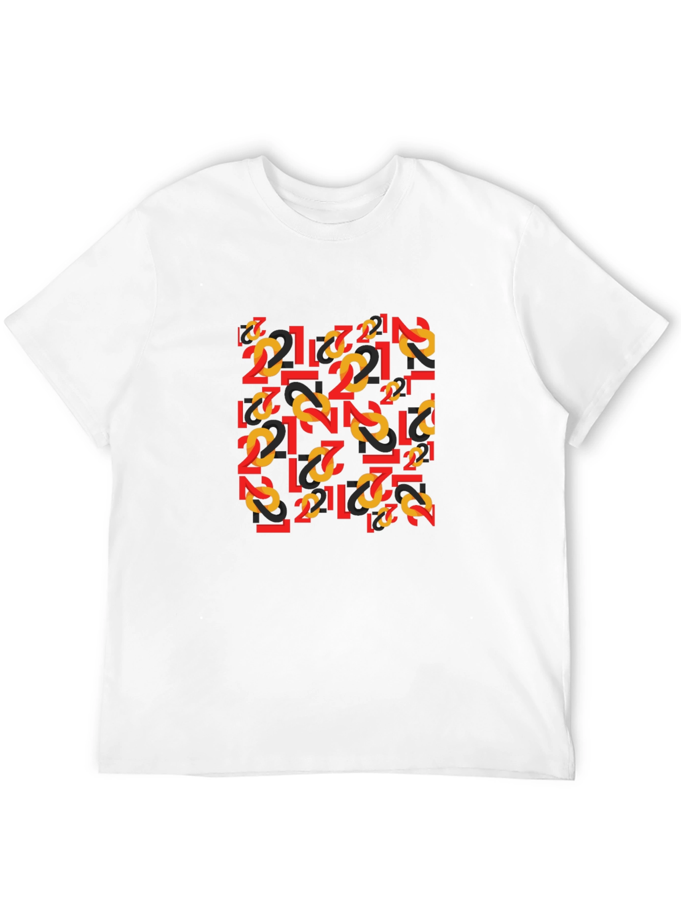 Black Bold Number Pattern Tee - Statement Graphic T-Shirt view 12