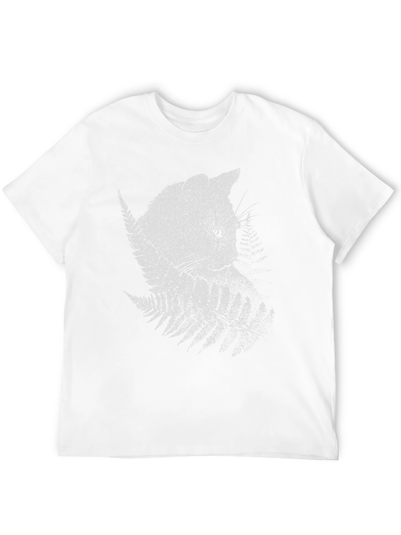 Black Cat Fern T-Shirt - Nature Inspired Graphic Tee view 12