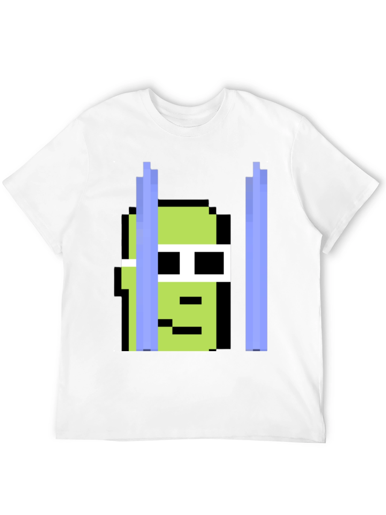 Black Pixelated Green Character Tee view 12