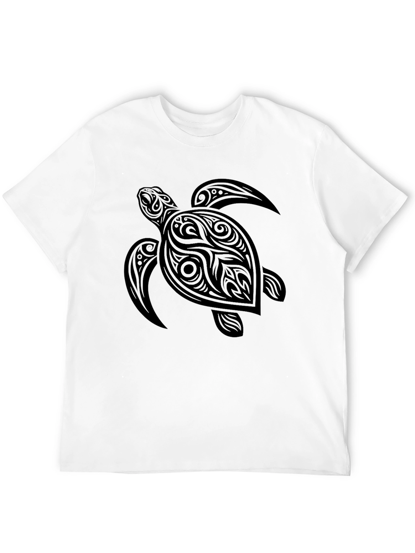Black Tribal Turtle Graphic Tee - Men's Black T-Shirt view 12
