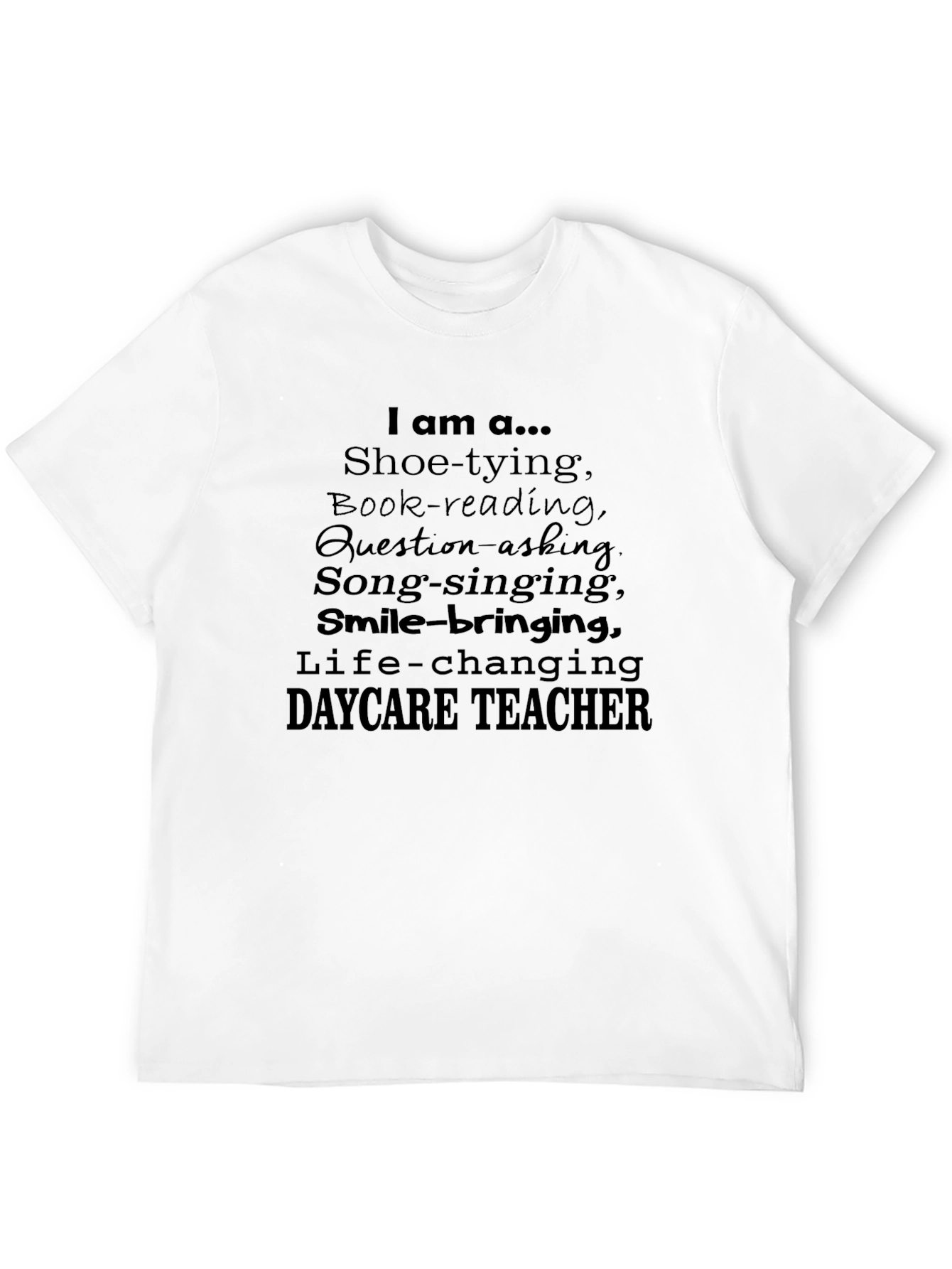 Black Daycare Teacher T-Shirt: Life-Changing Educator Apparel view 12