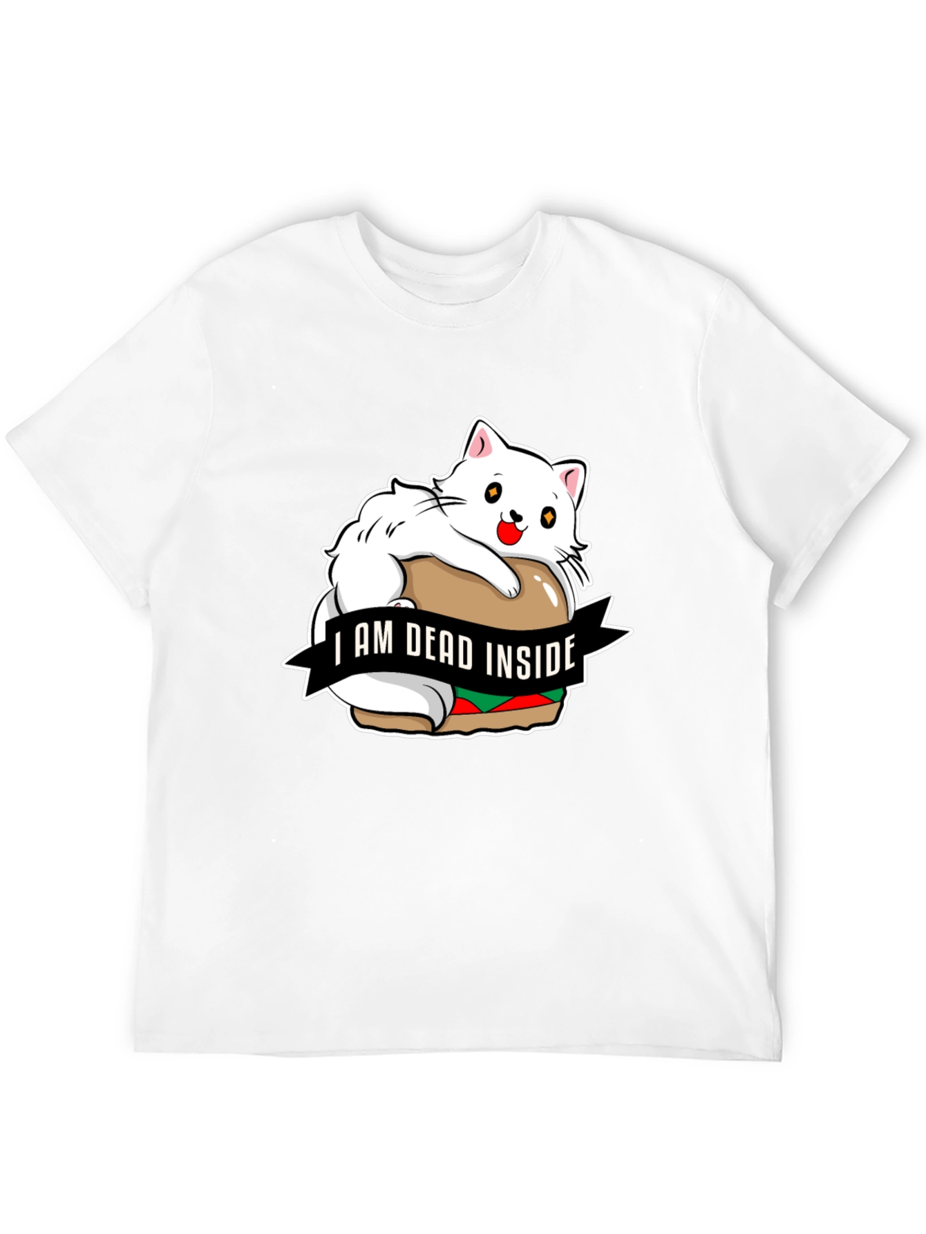 Black I Am Dead Inside Cat T-Shirt view 12