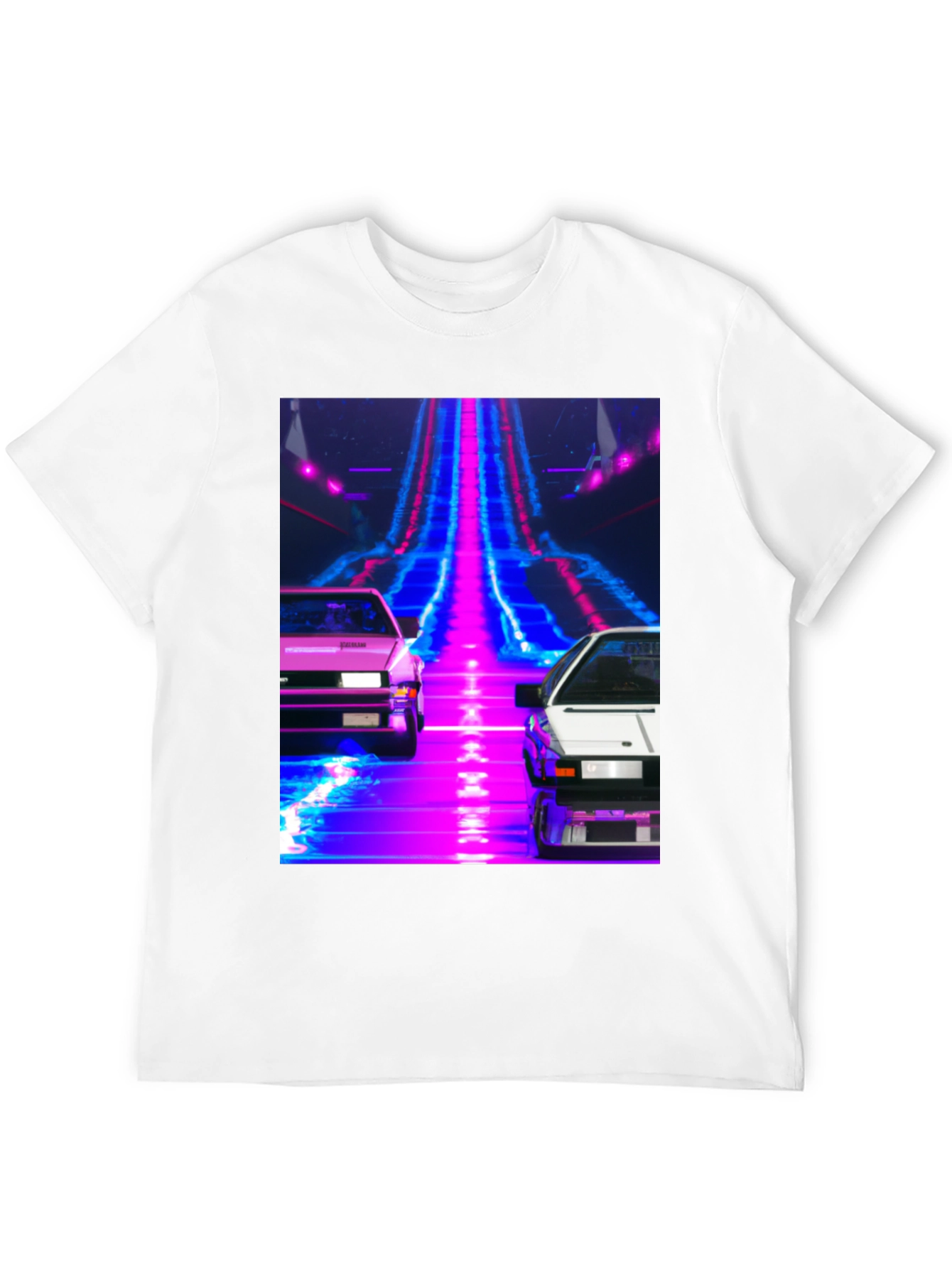 Black Retro Wave Car T-Shirt view 12