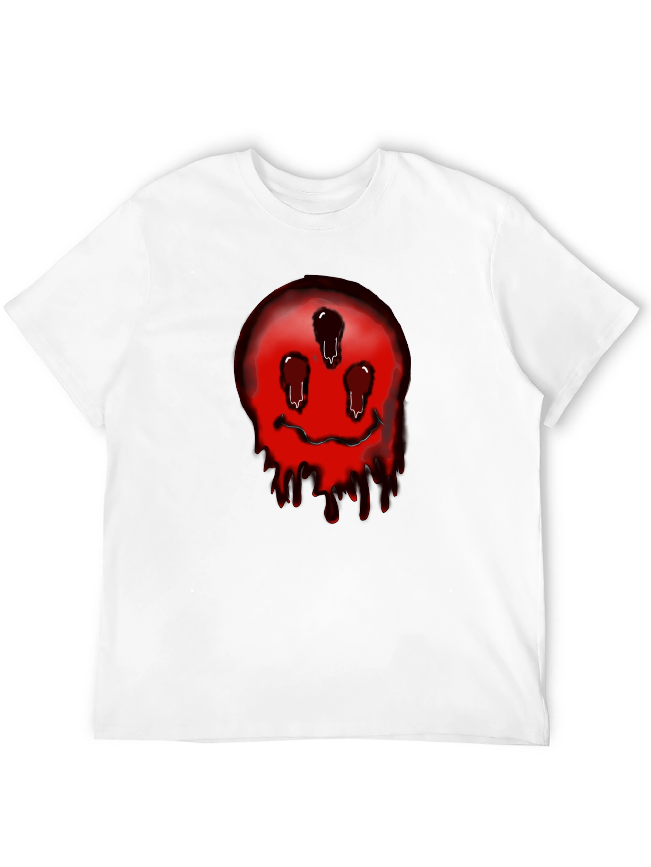 Black Dripping Smiley Face Graphic Tee - Black view 12