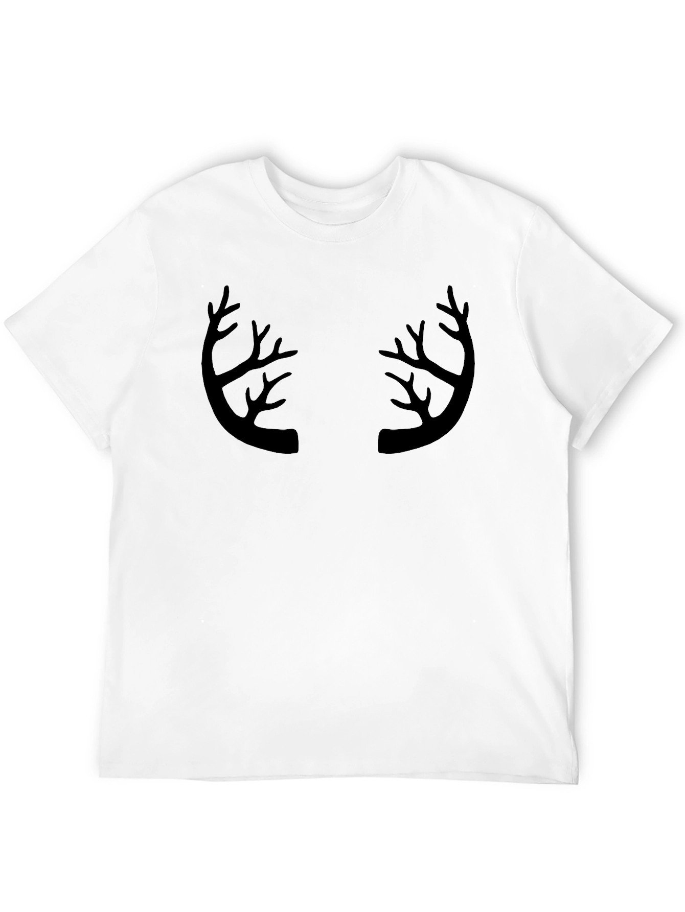 Black Antler Graphic Print Crew Neck T-Shirt view 12