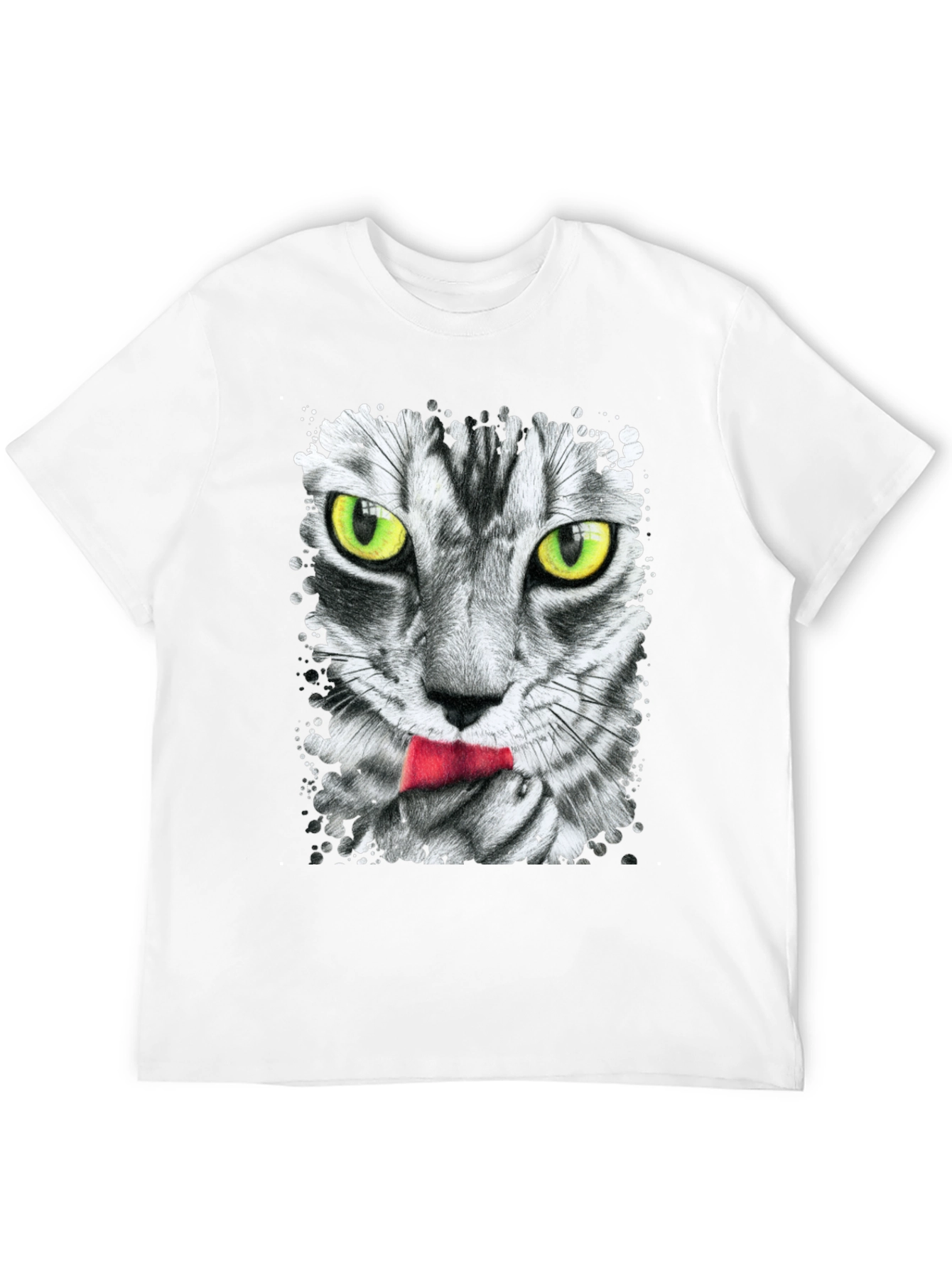 Black Cool Cat Tongue T-Shirt view 12