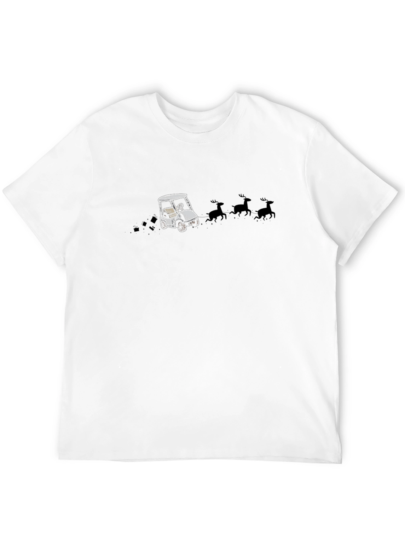 Black Golf Cart Sleigh T-Shirt view 12