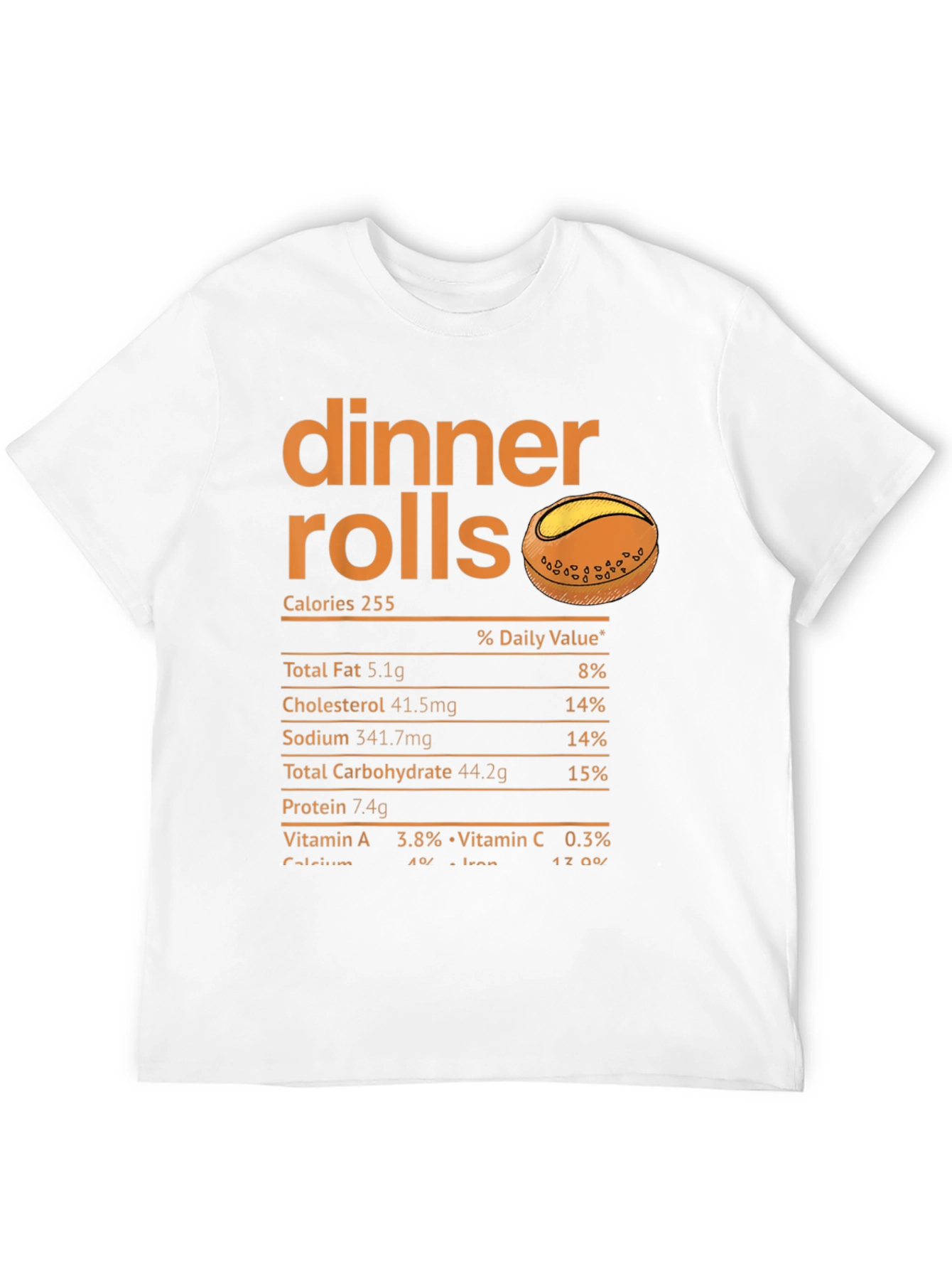 Black Dinner Rolls Nutrition Facts T-Shirt view 12