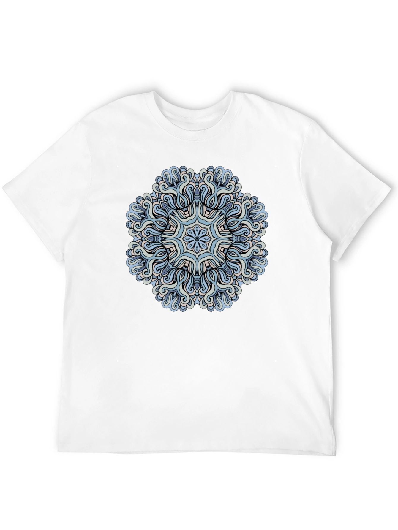 Black Blue Mandala Graphic Tee - Men's Black T-Shirt view 12