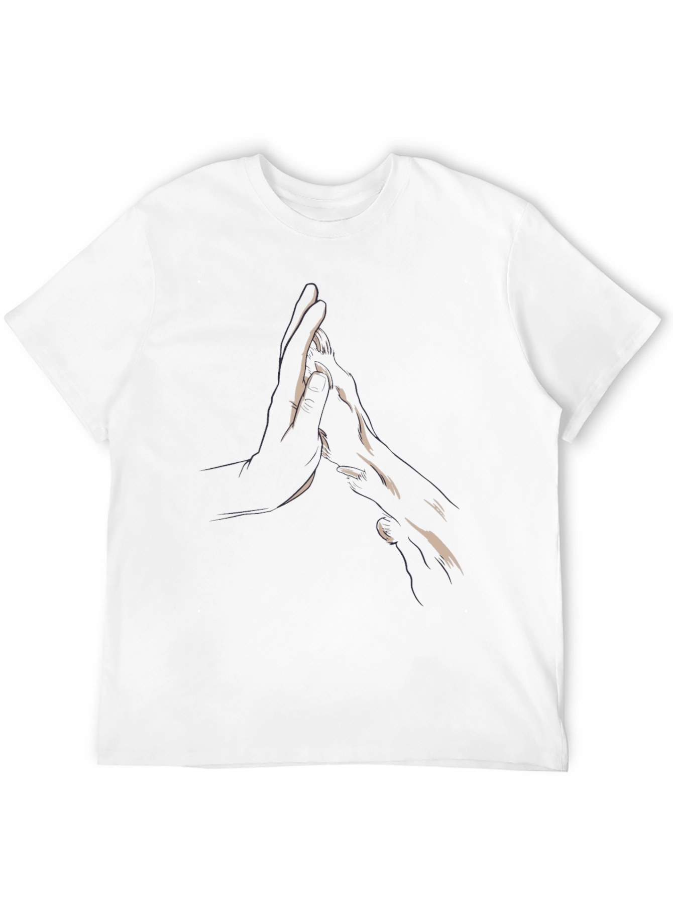 Black Minimalist Hands Graphic Black Tee view 12