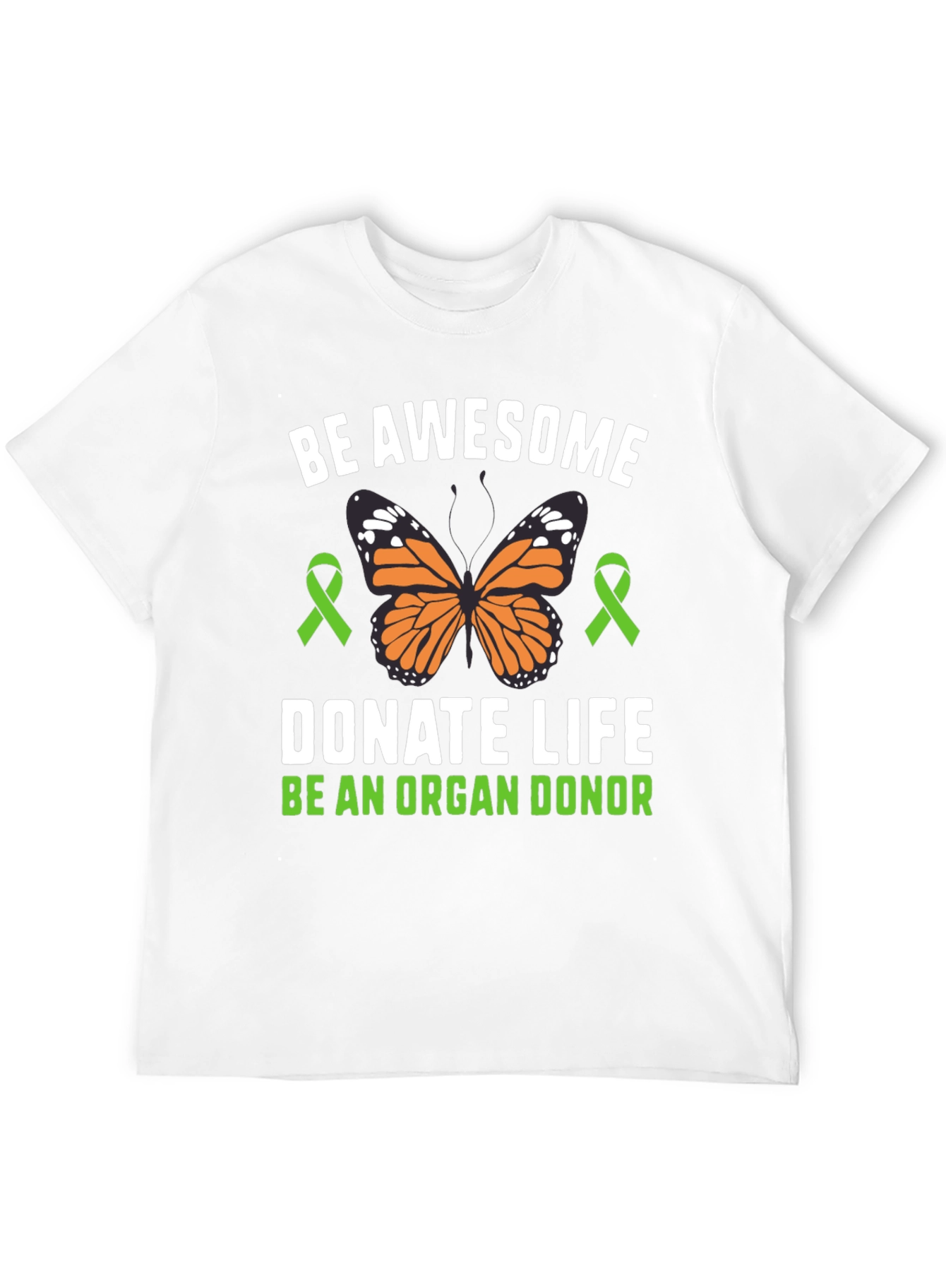 Black Be Awesome Donate Life T-Shirt Organ Donor Awareness view 12