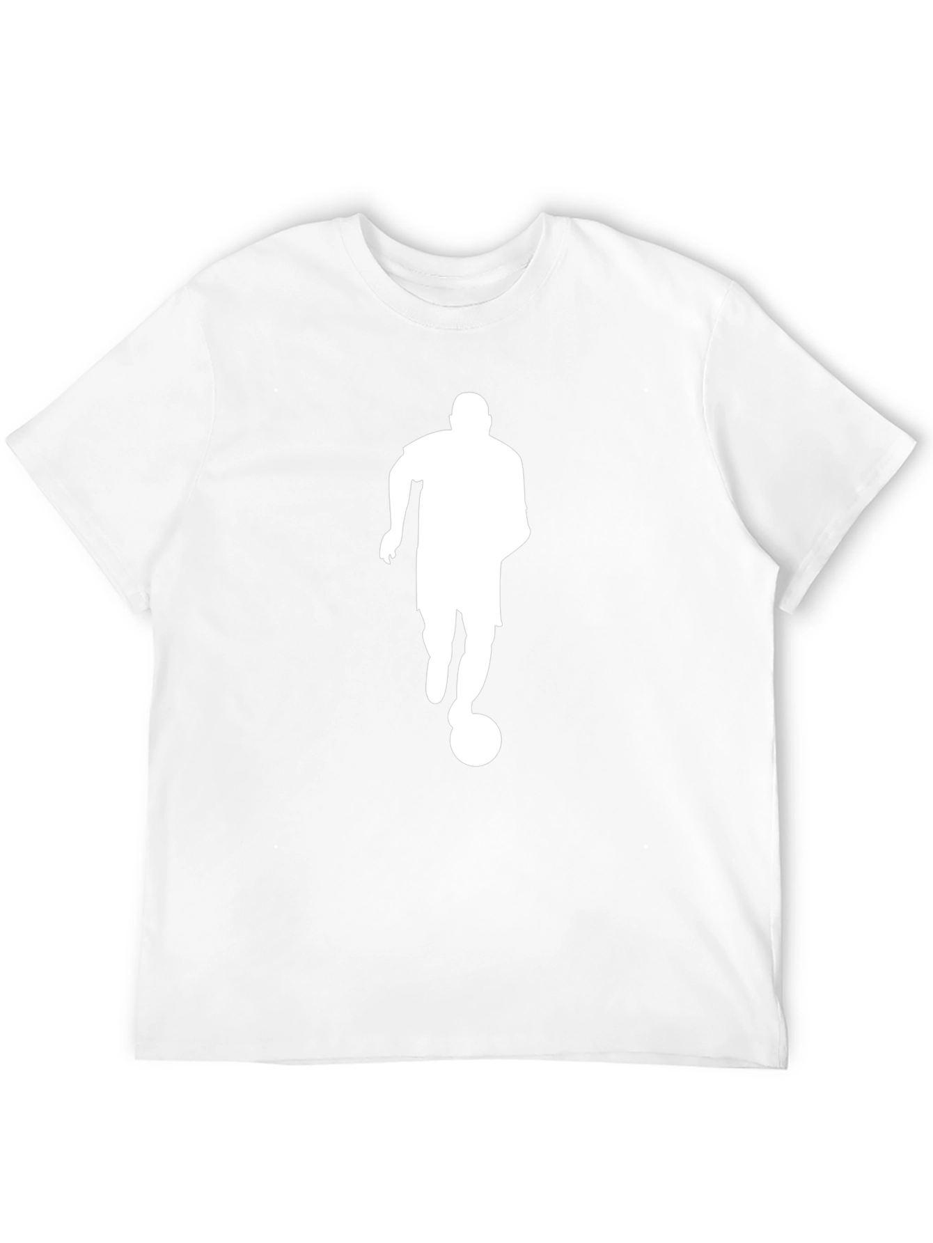 Black Soccer Player Silhouette Black T-Shirt view 12