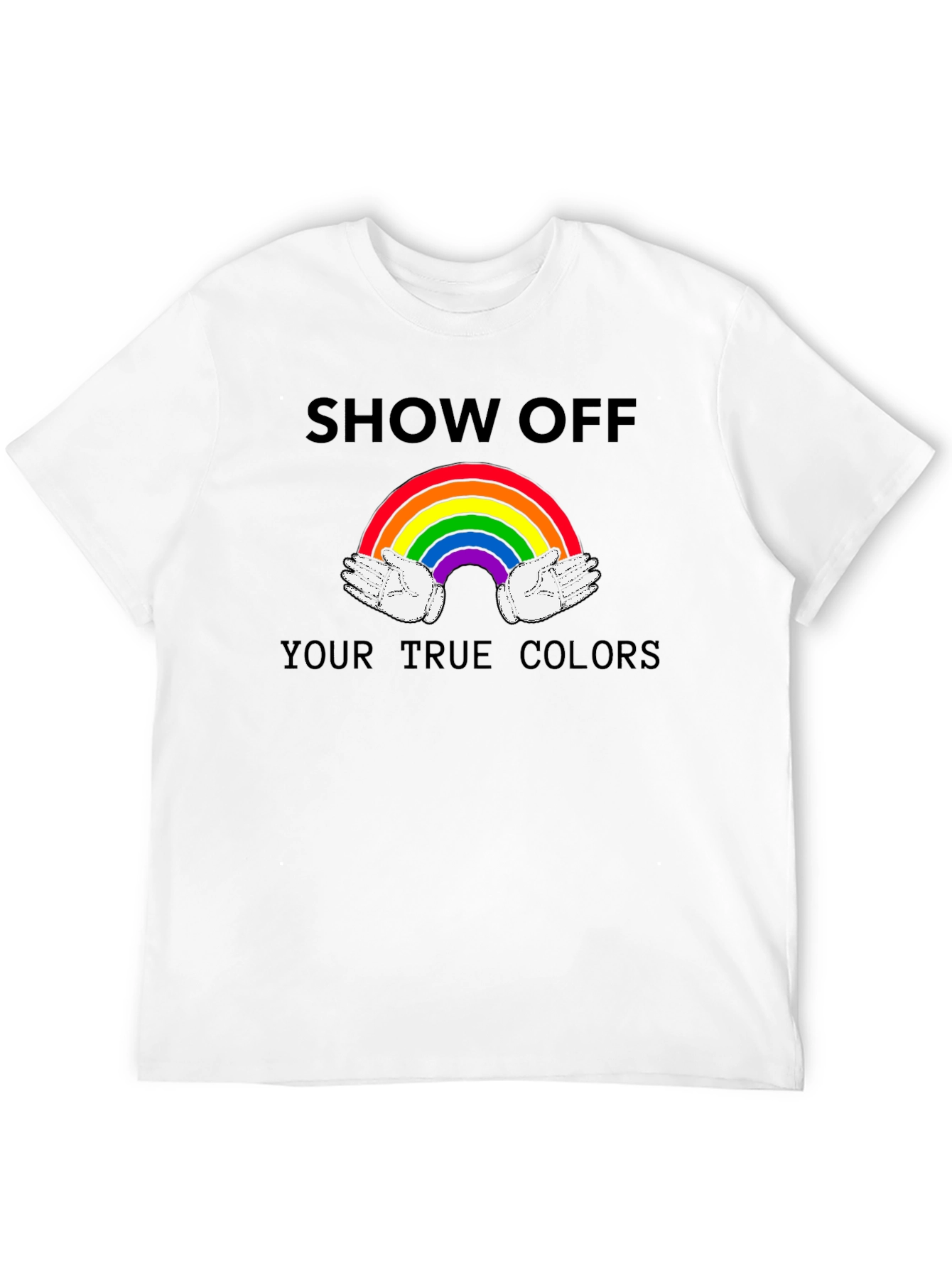 Black Show Off Your True Colors Rainbow Graphic Tee view 12