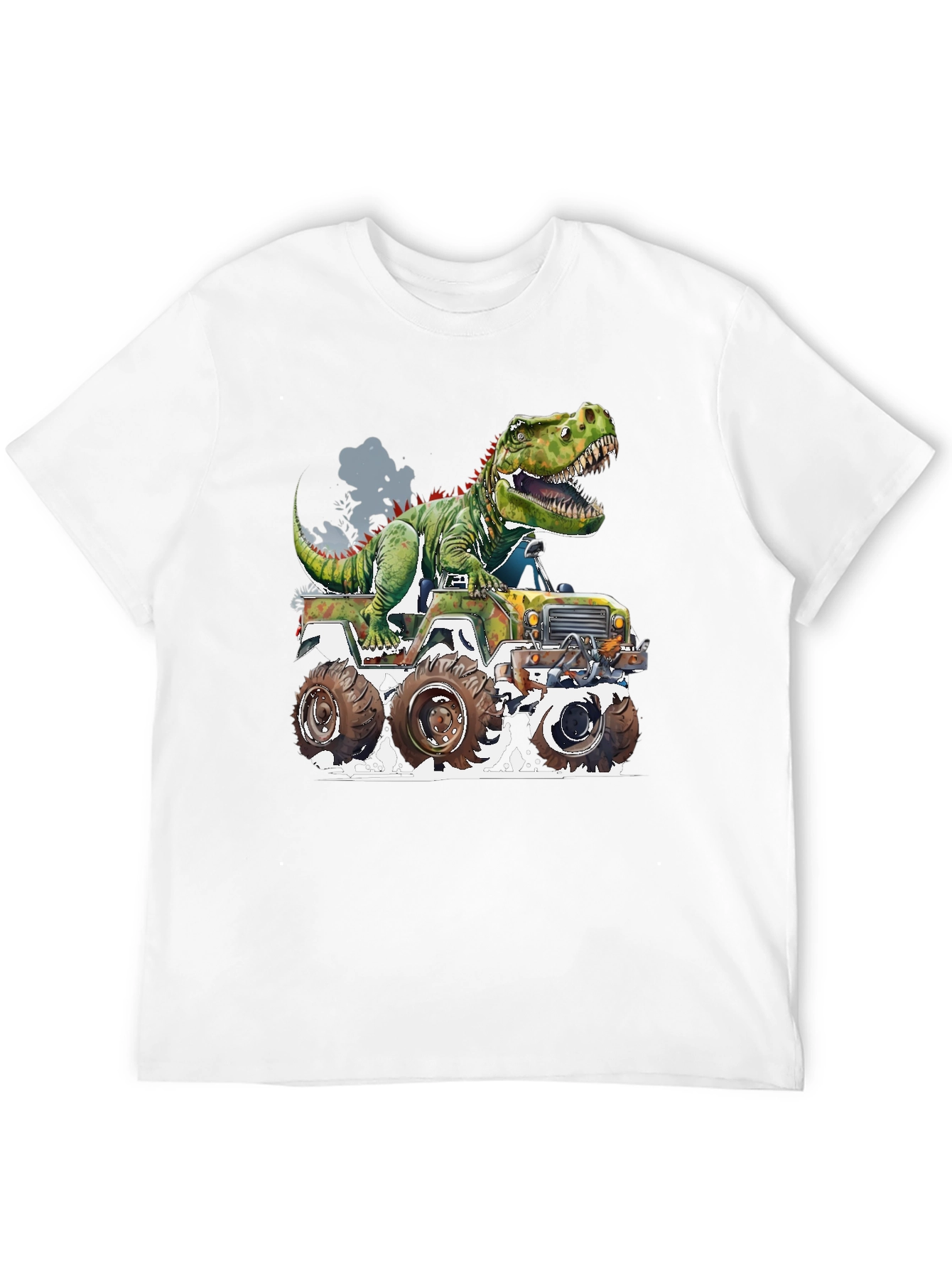 Black Dinosaur Monster Truck Graphic Tee view 12