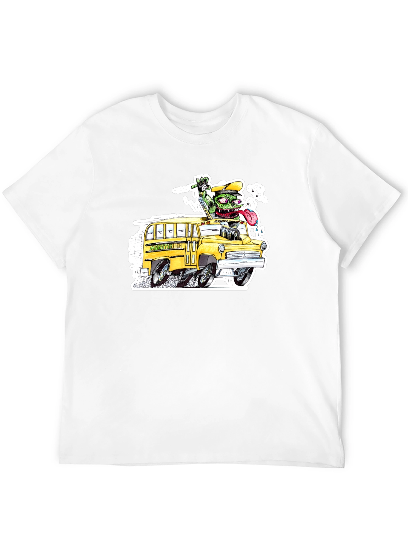Black Monster School Bus Black T-Shirt view 12