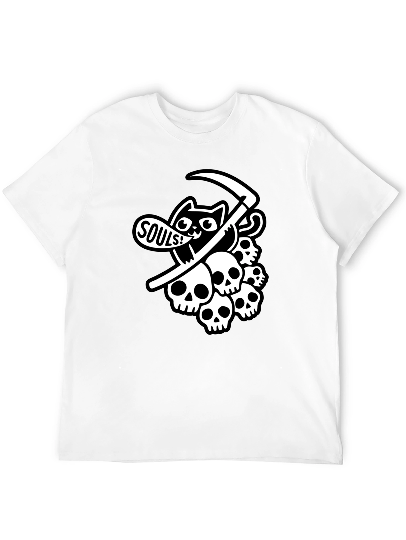 Black Grim Reaper Cat T-Shirt - Souls! view 12