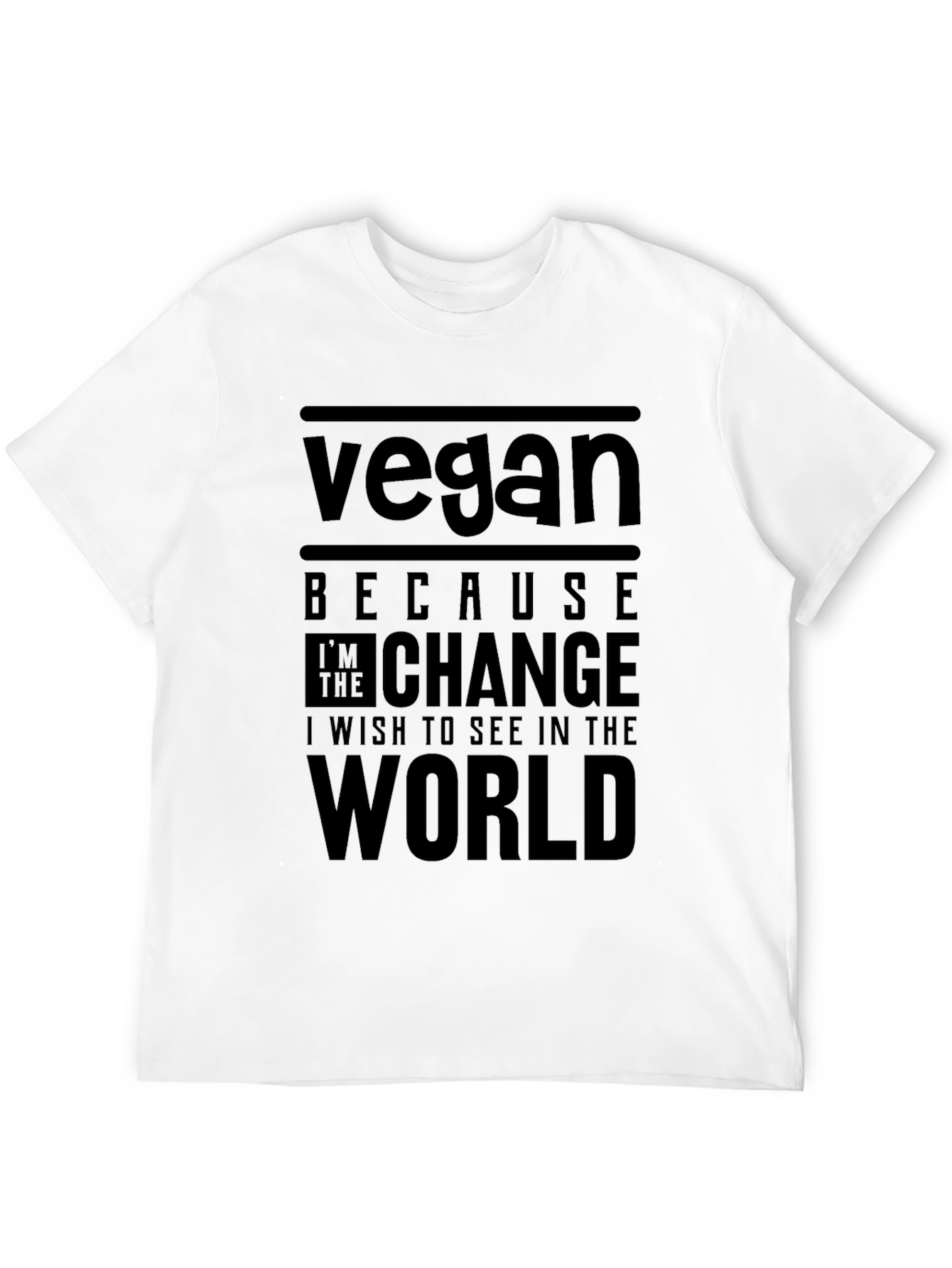 Black Vegan Quote T-Shirt - Change the World view 12