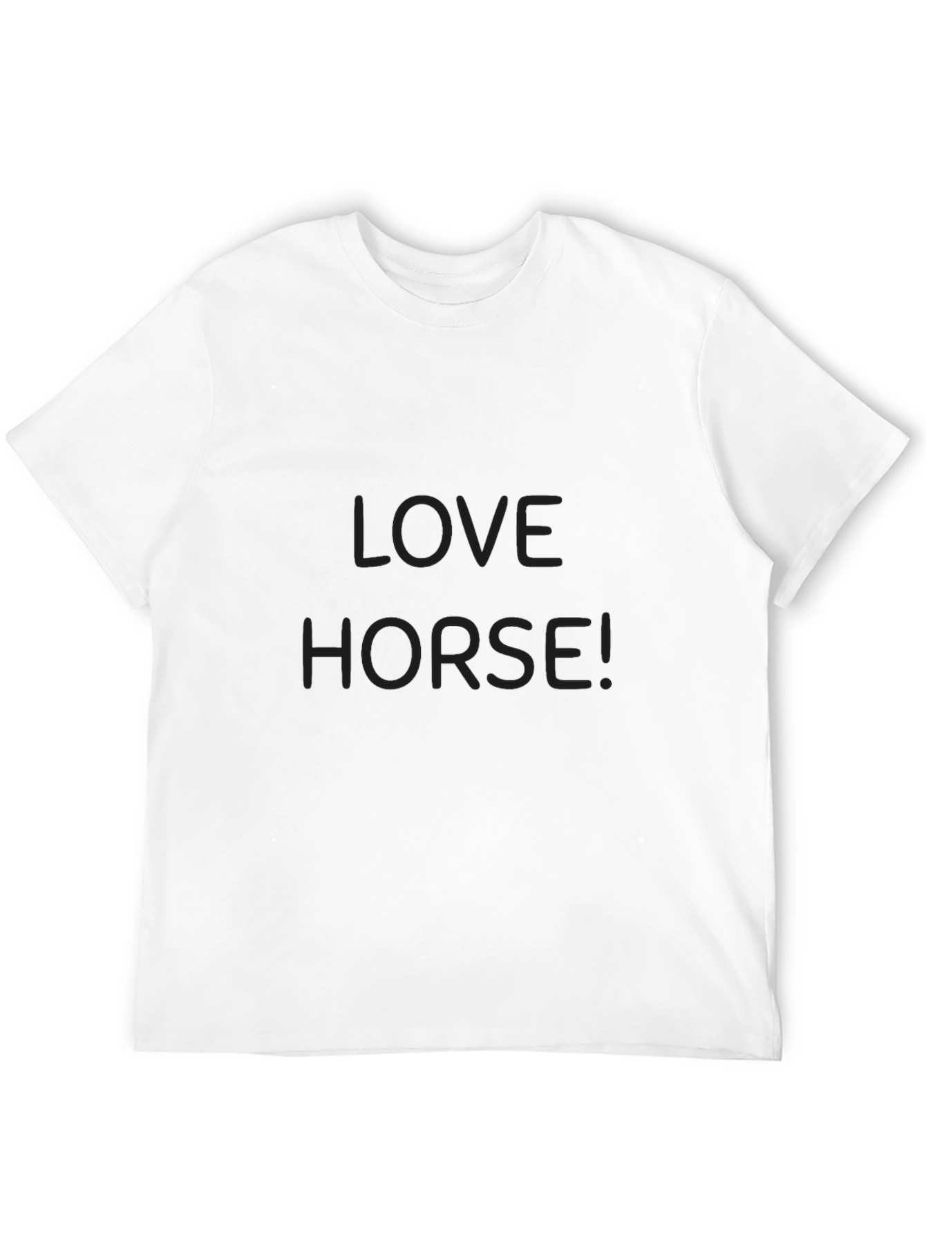 Black Love Horse Graphic Tee - Solid Black Crew Neck T-Shirt view 12
