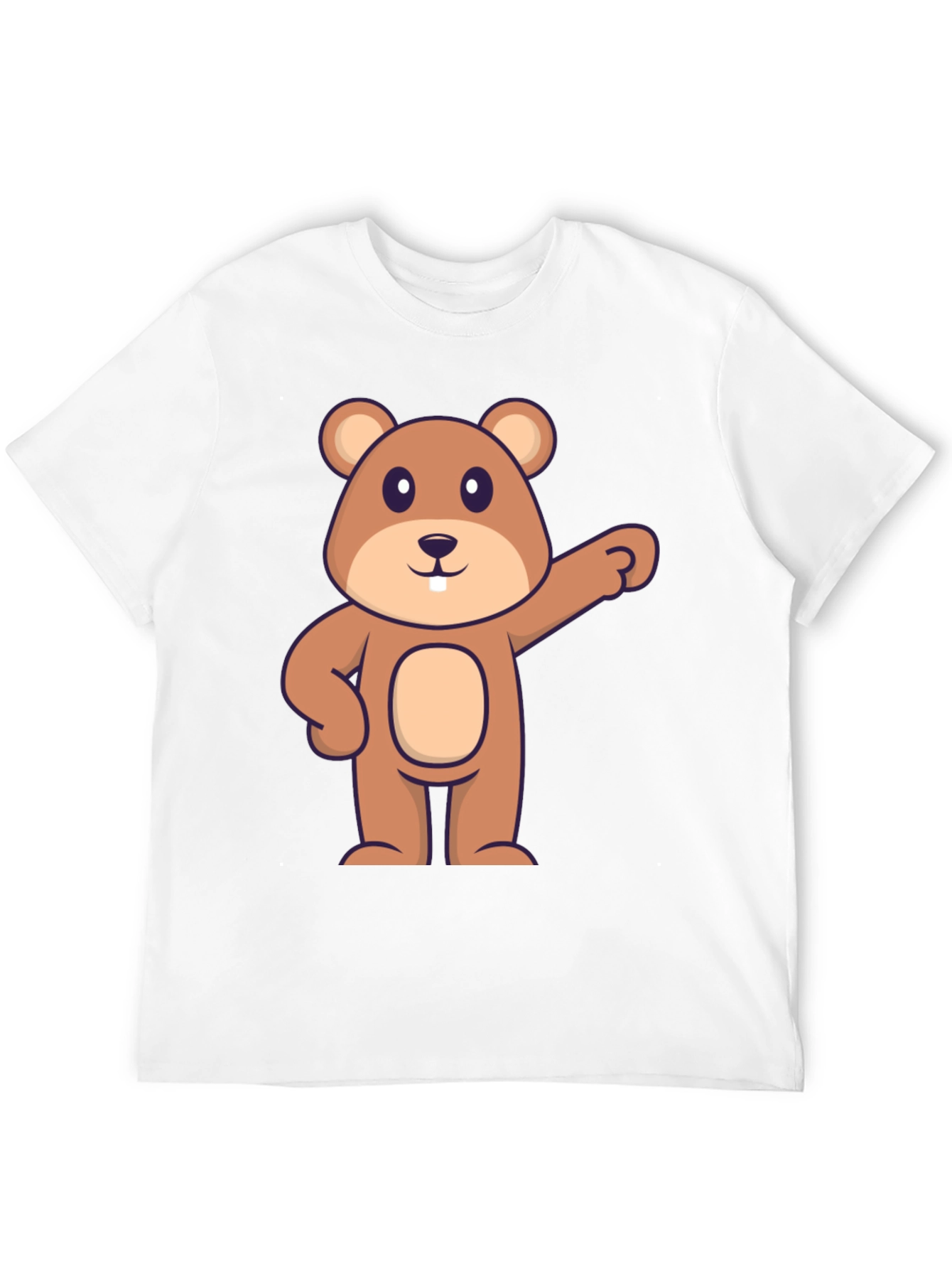 Black Cartoon Beaver Graphic Tee - Black Cotton view 12