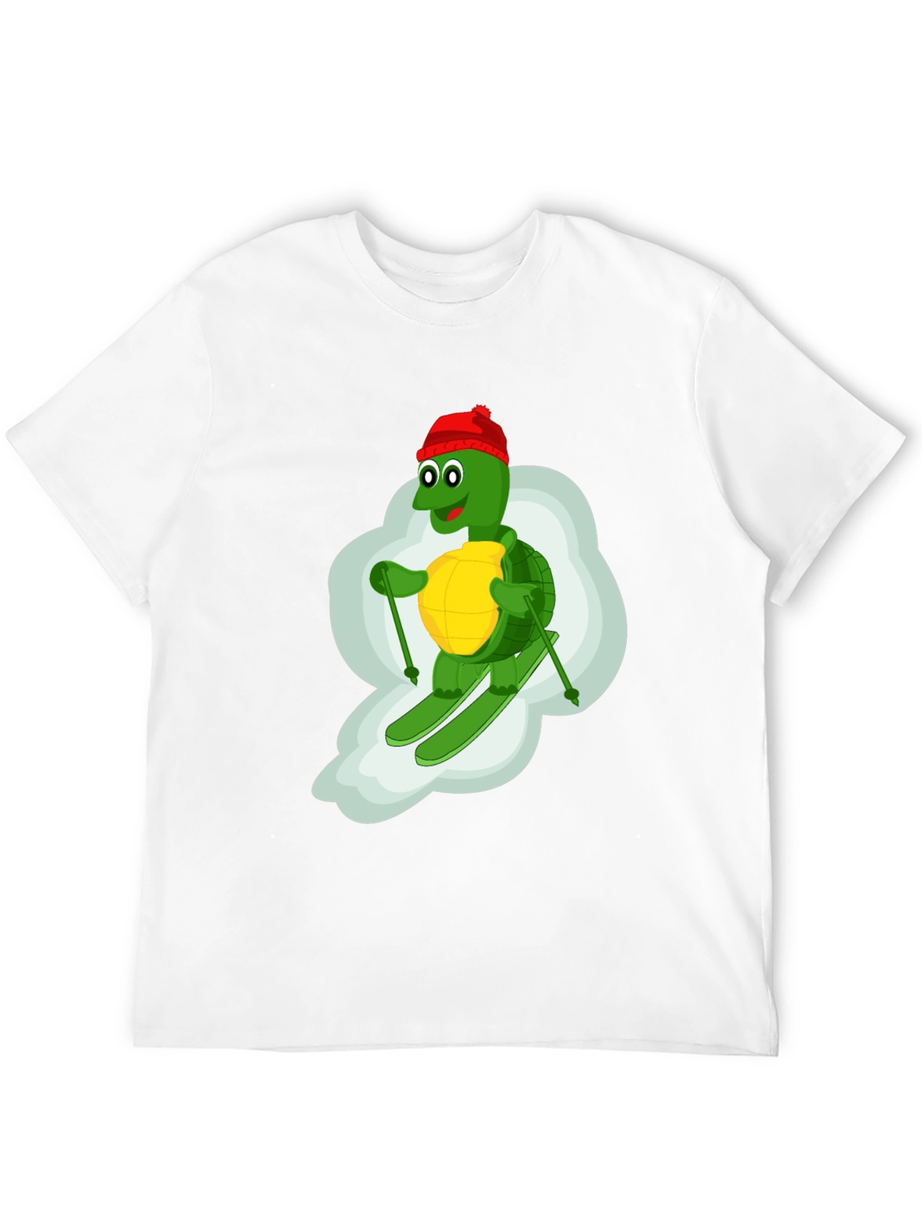 Black Skiing Turtle T-Shirt - Fun Cartoon Graphic Tee view 12