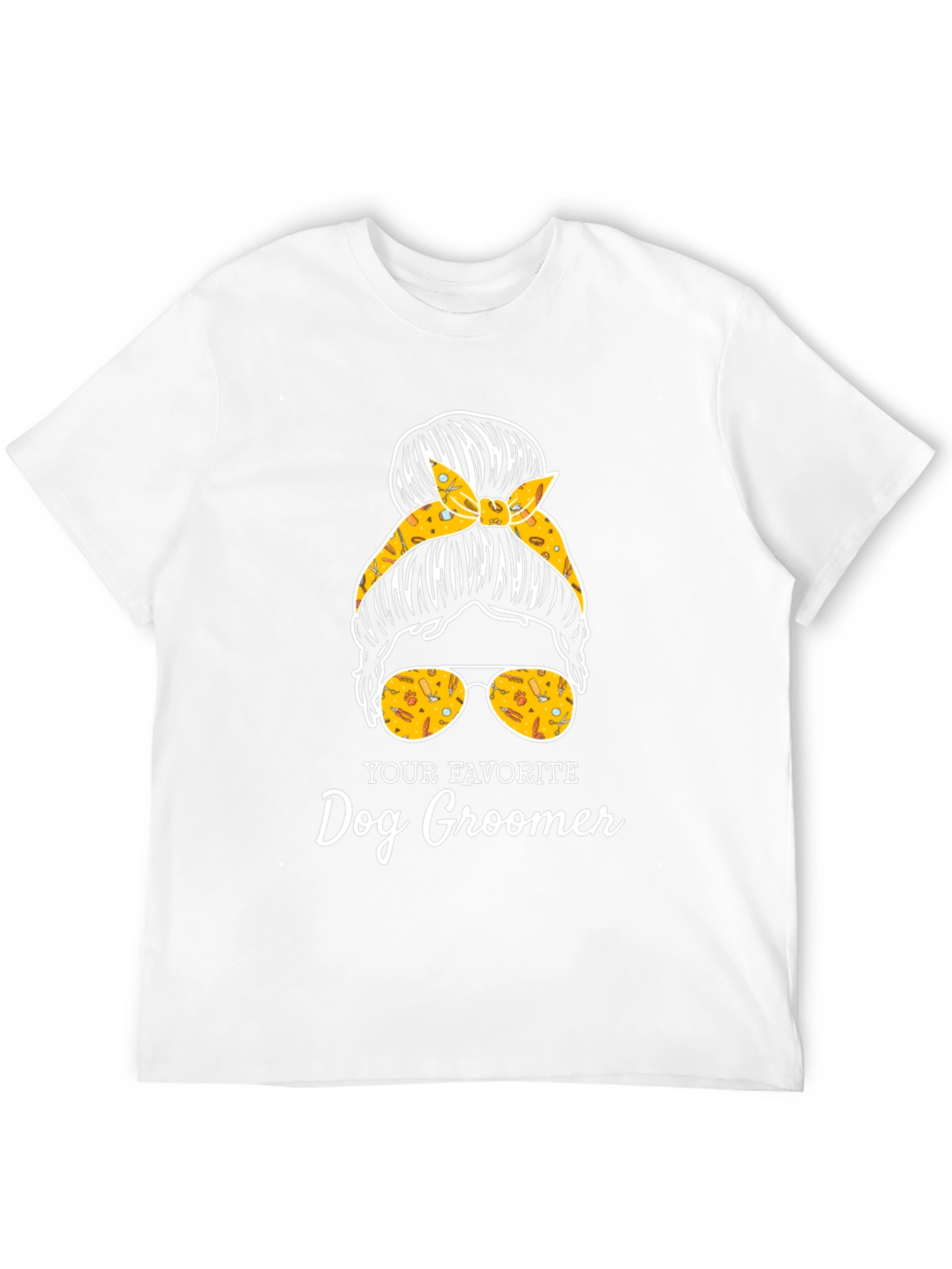 Dog Groomer Messy Bun T-Shirt - 12