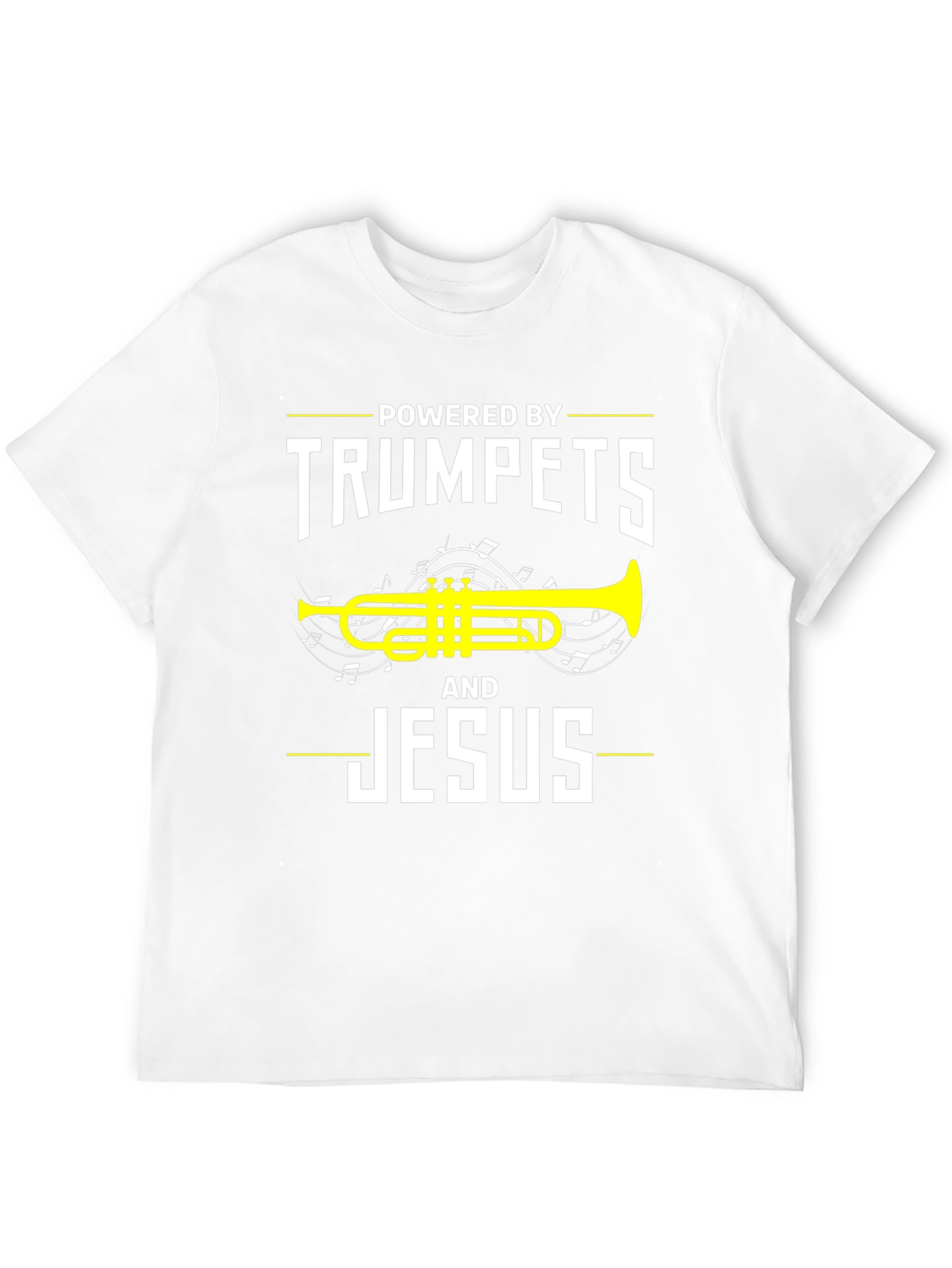 Black Powered By Trumpets and Jesus T-Shirt view 12
