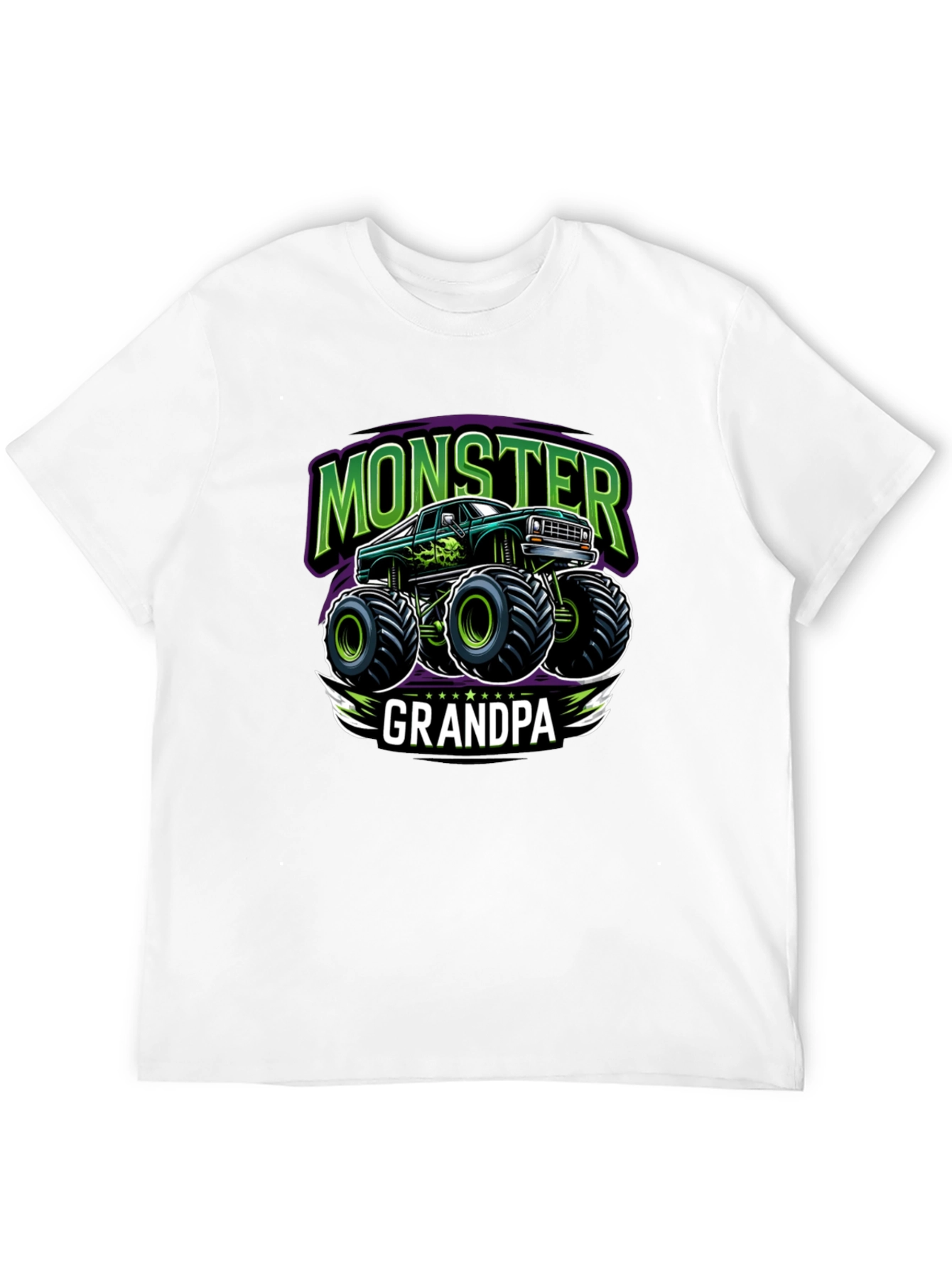 Black Monster Truck Grandpa T-Shirt view 12