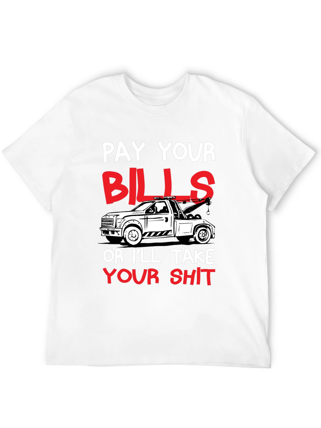 Black Pay Your Bills Tow Truck Graphic Tee view 12