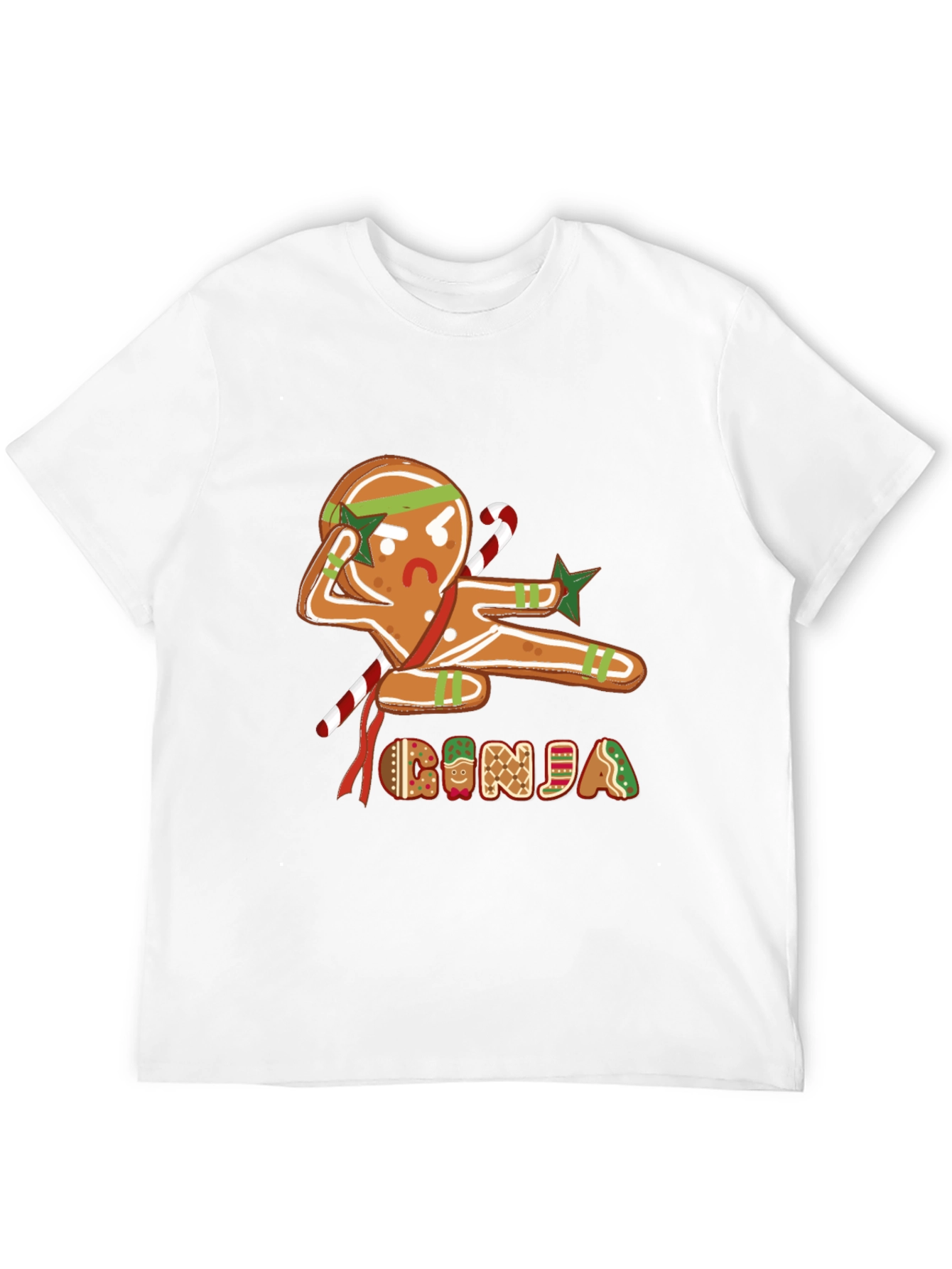 Black Gingerbread Ninja Graphic T-Shirt - Holiday Fun view 12