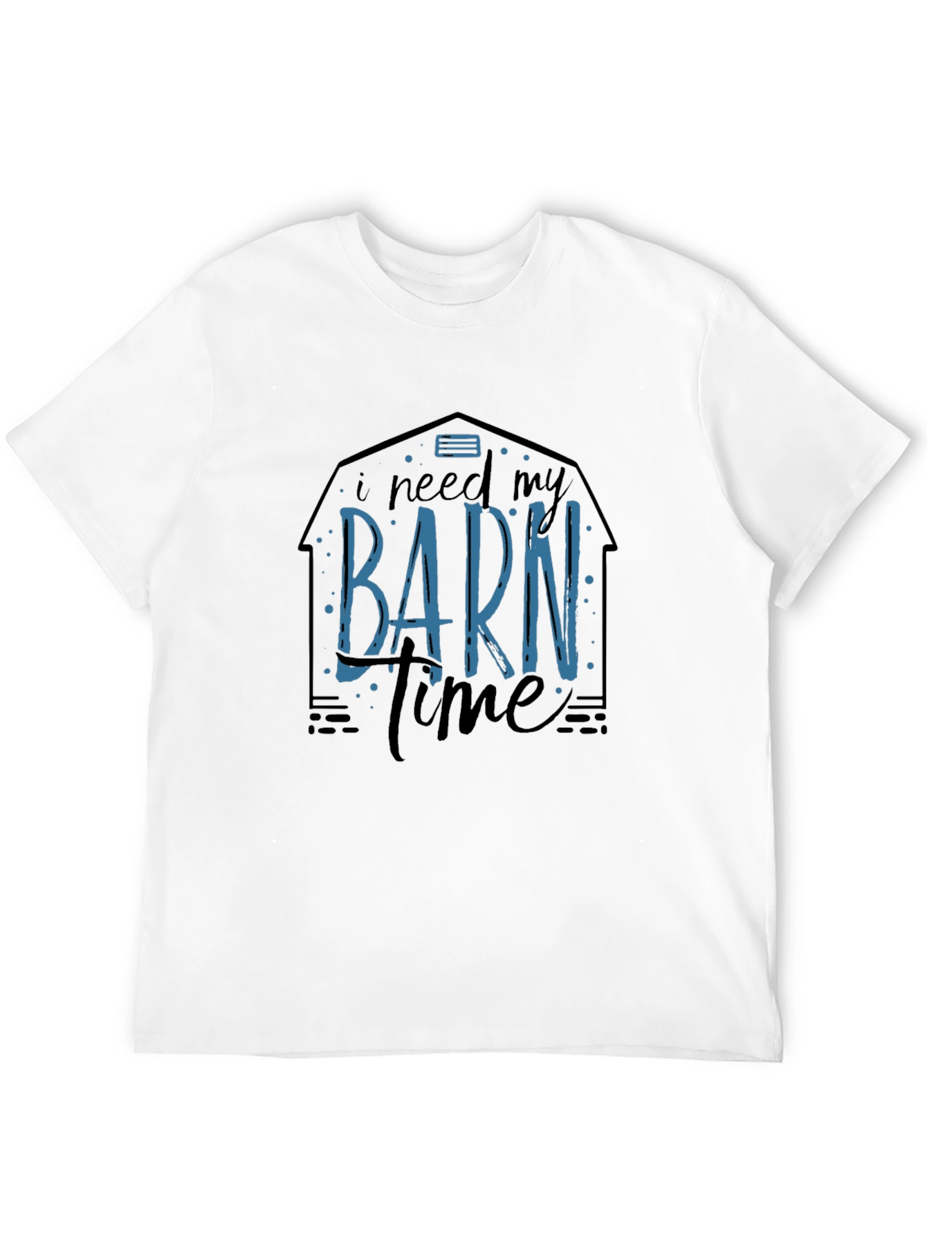 Black I Need My Barn Time Graphic Tee - Black Cotton T-Shirt view 12