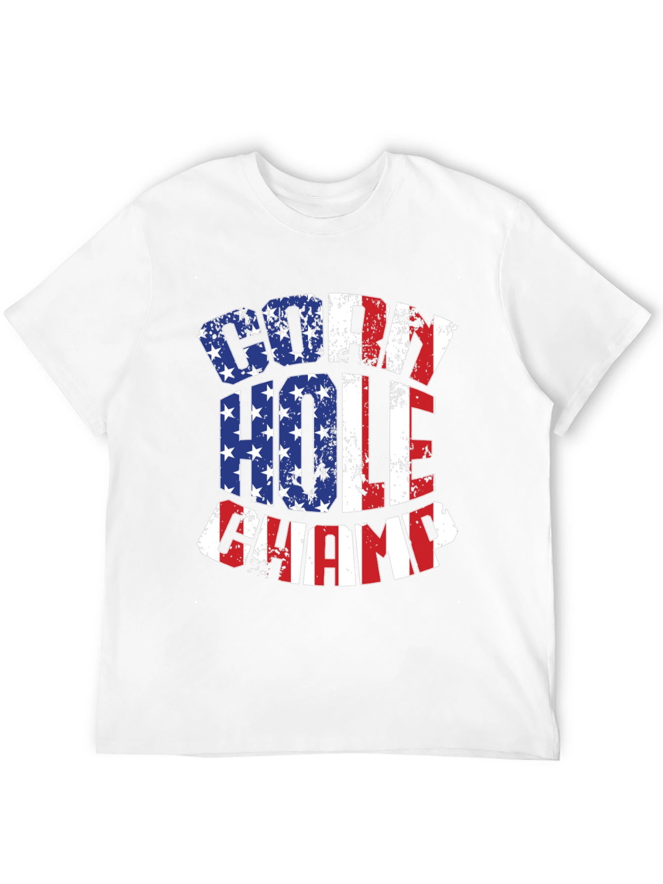 Black Cornhole Champ USA Flag T-Shirt view 12