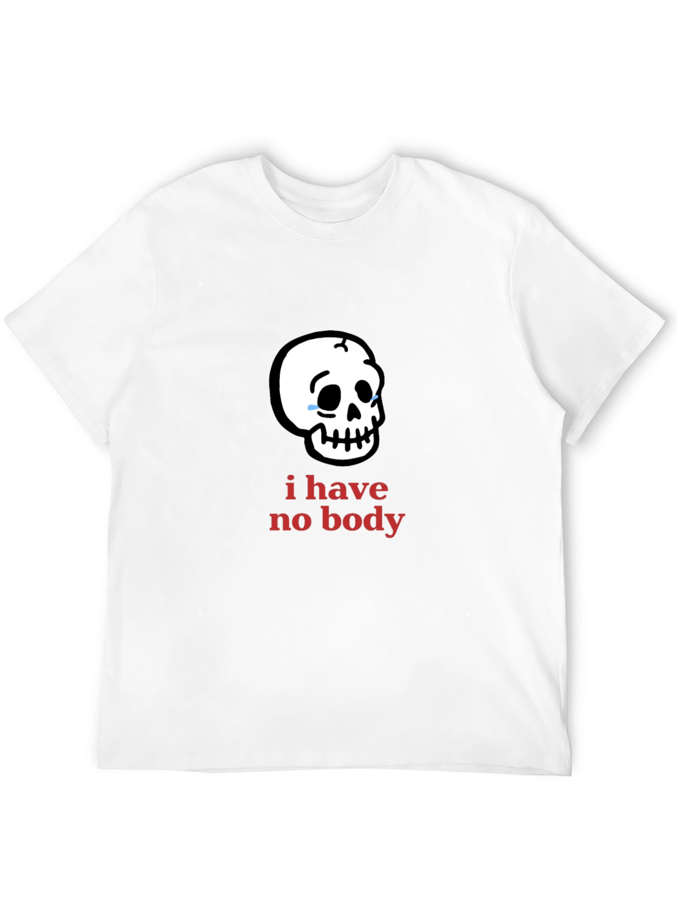 Black Humorous "I Have No Body" Skull Graphic Tee view 12
