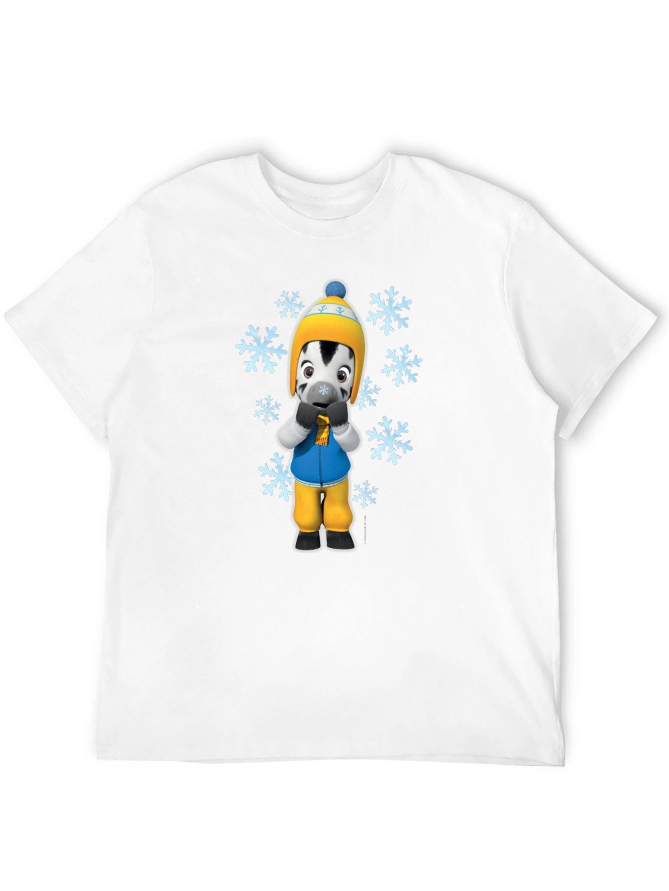 Winter Zebra Graphic Tee - Black Unisex T-Shirt - 12