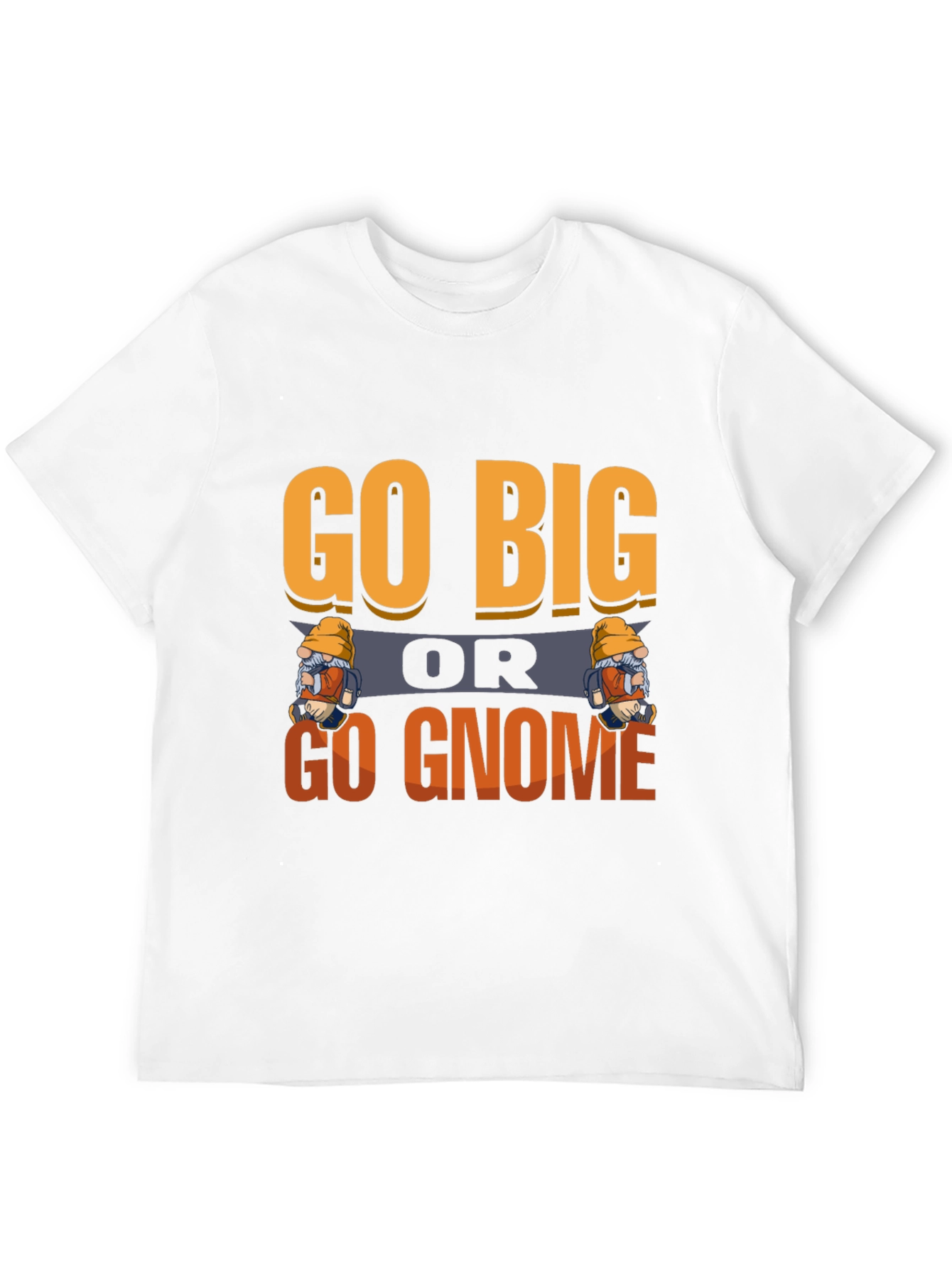 Black Go Big or Go Gnome Graphic Tee view 12