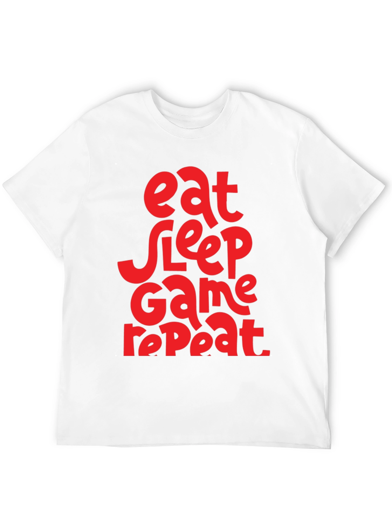 Black Eat Sleep Game Repeat Graphic Tee - Black view 12