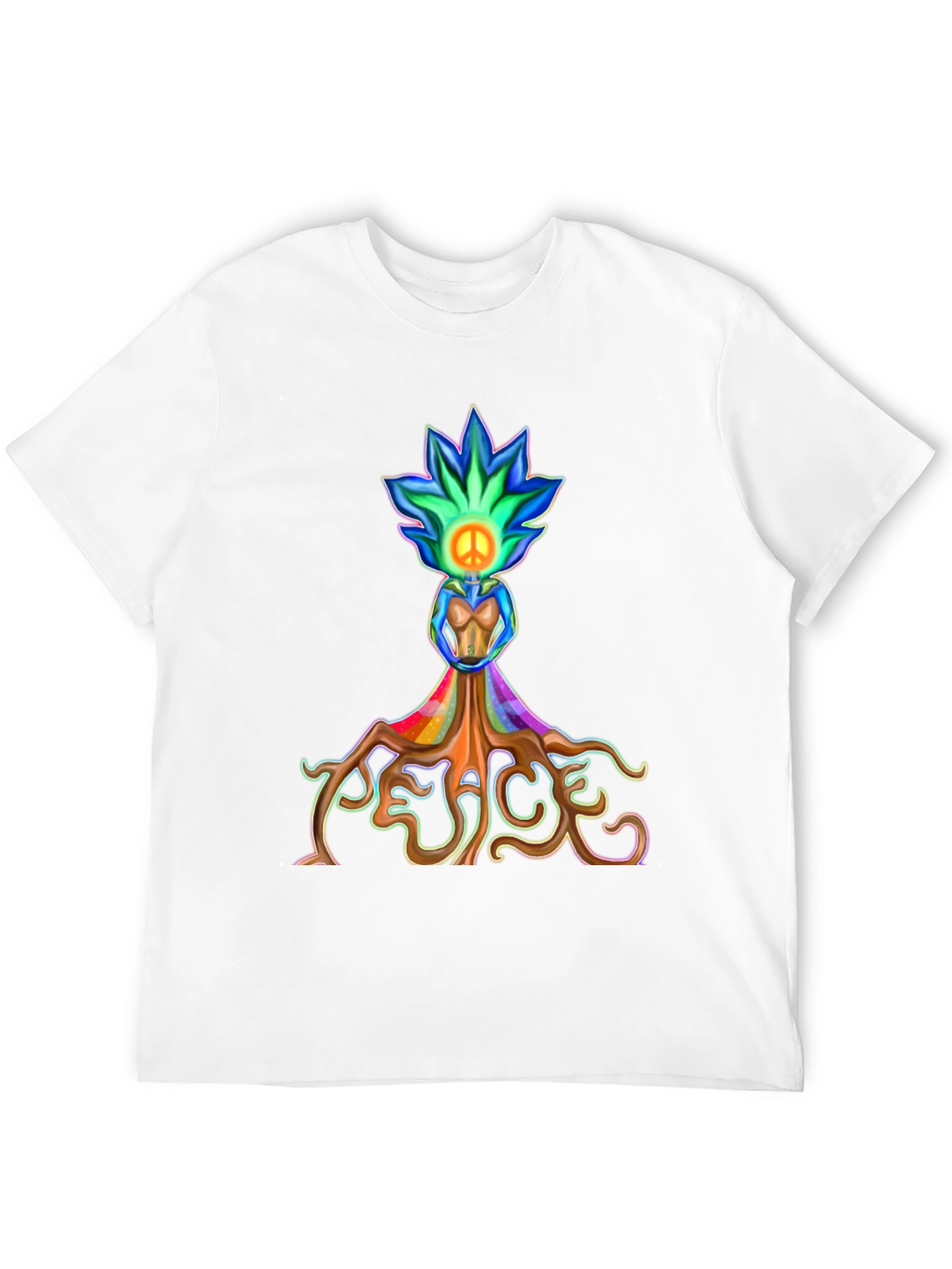 Black Peace Tree T-Shirt - Colorful Graphic Tee view 12