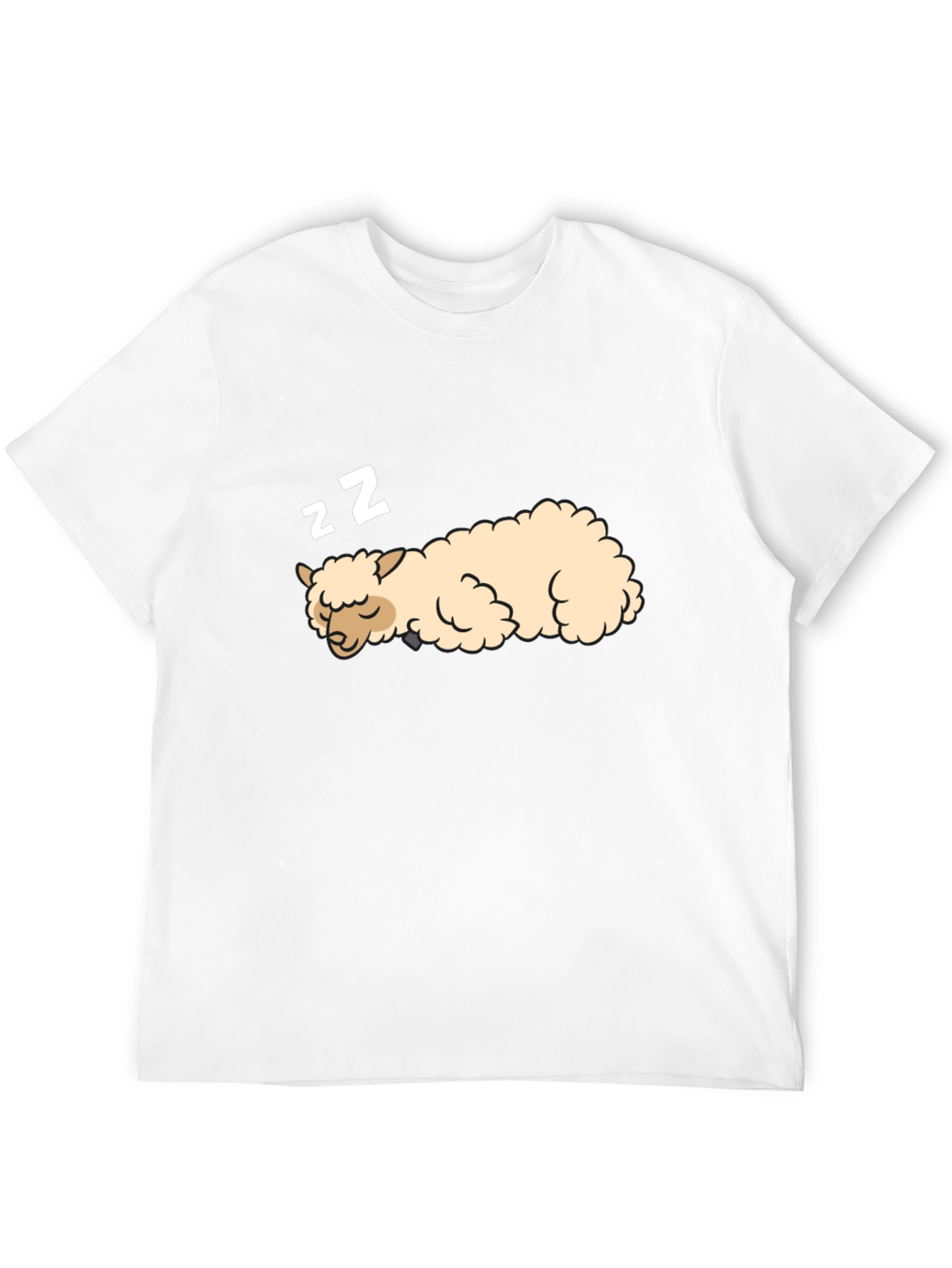 Black Sleeping Alpaca Black T-Shirt - Cute & Comfortable view 12