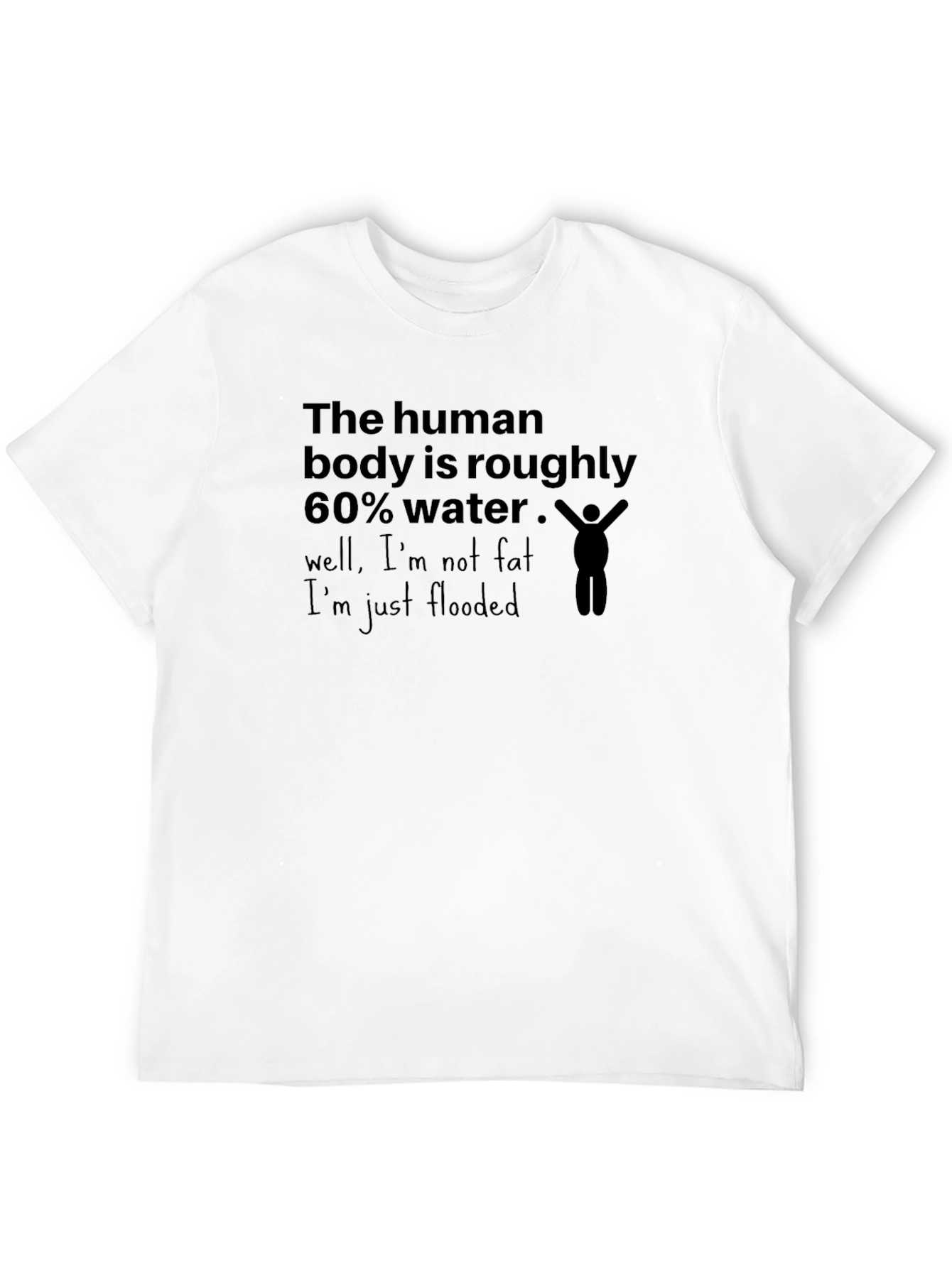 Black Humorous Water Content T-Shirt view 12