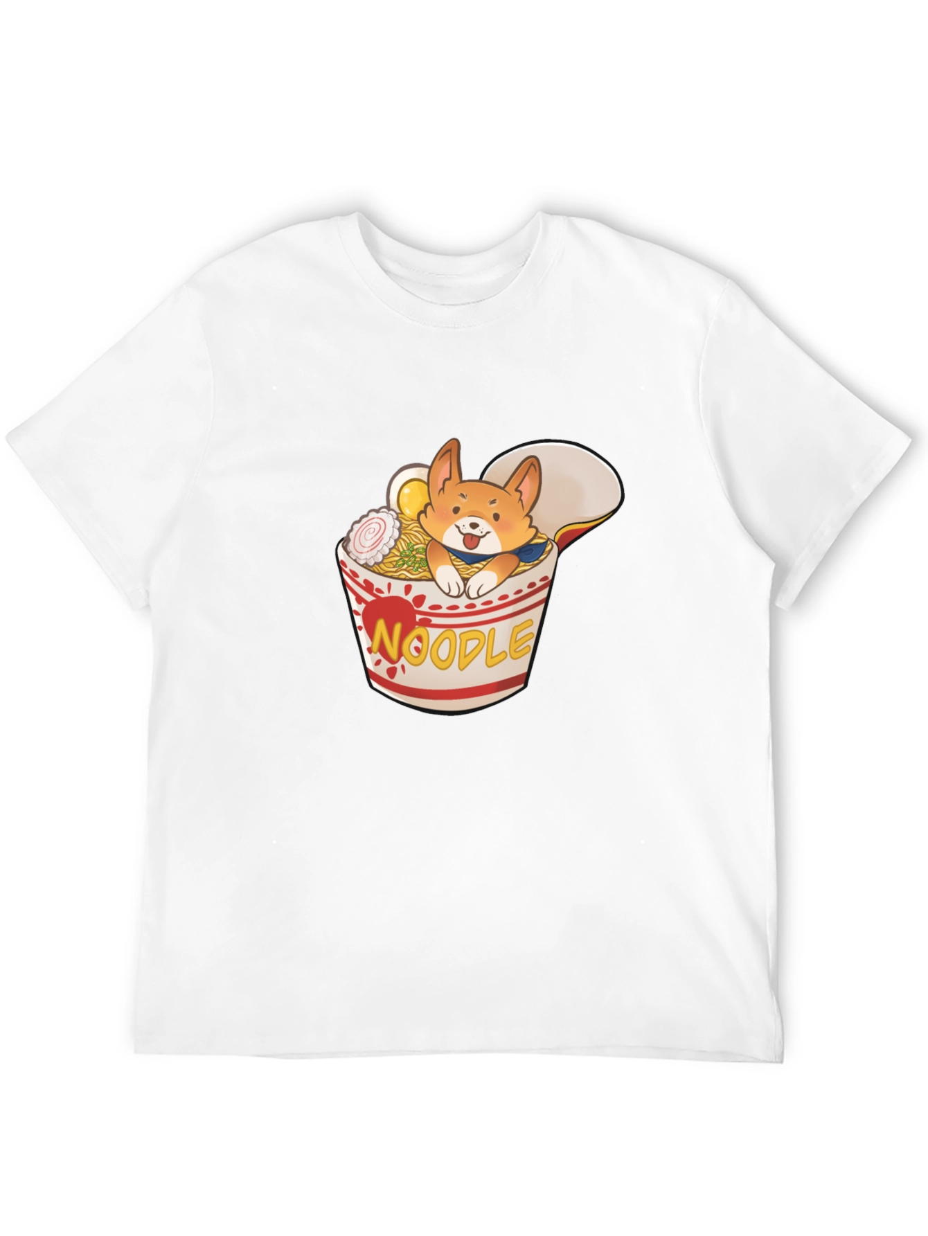 Black Noodle Corgi T-Shirt - Ramen Dog Tee view 12