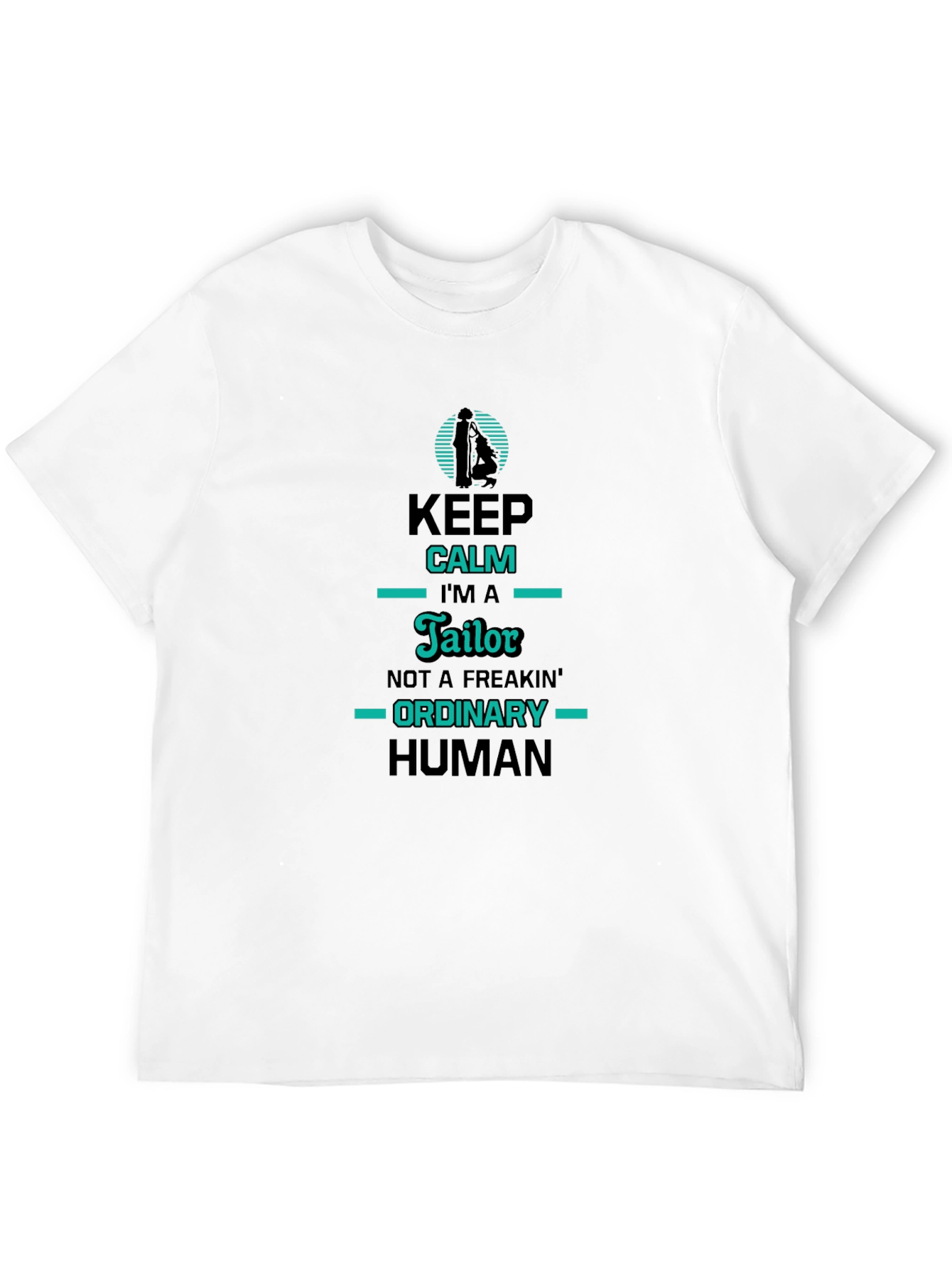 Black Tailor Humor Graphic T-Shirt - Keep Calm I'm A Tailor view 12