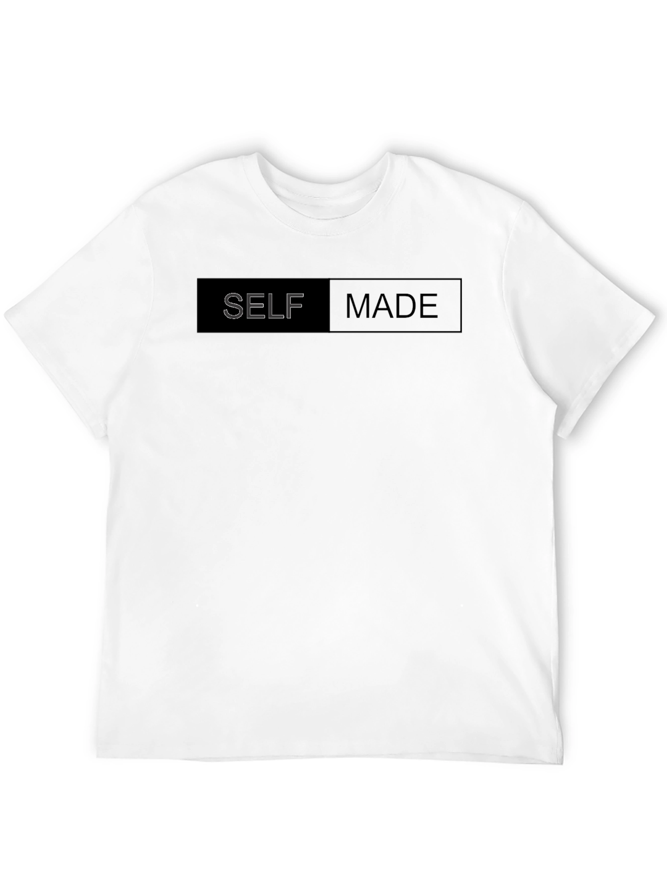 Black Self Made Graphic Tee - Black Cotton Blend Casual T-Shirt view 12