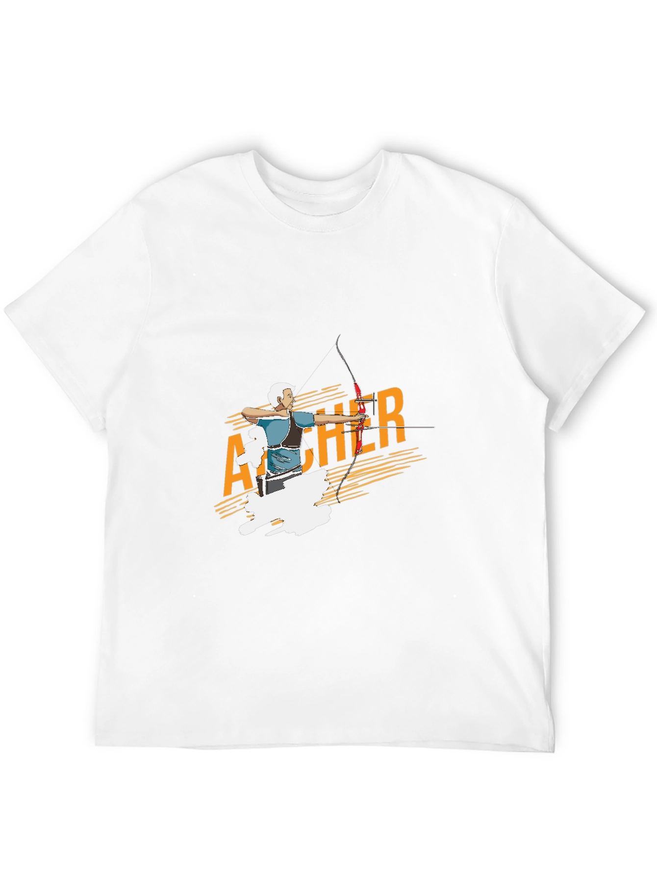 Black Archer Graphic T-Shirt - Sporty Tee for Men view 12