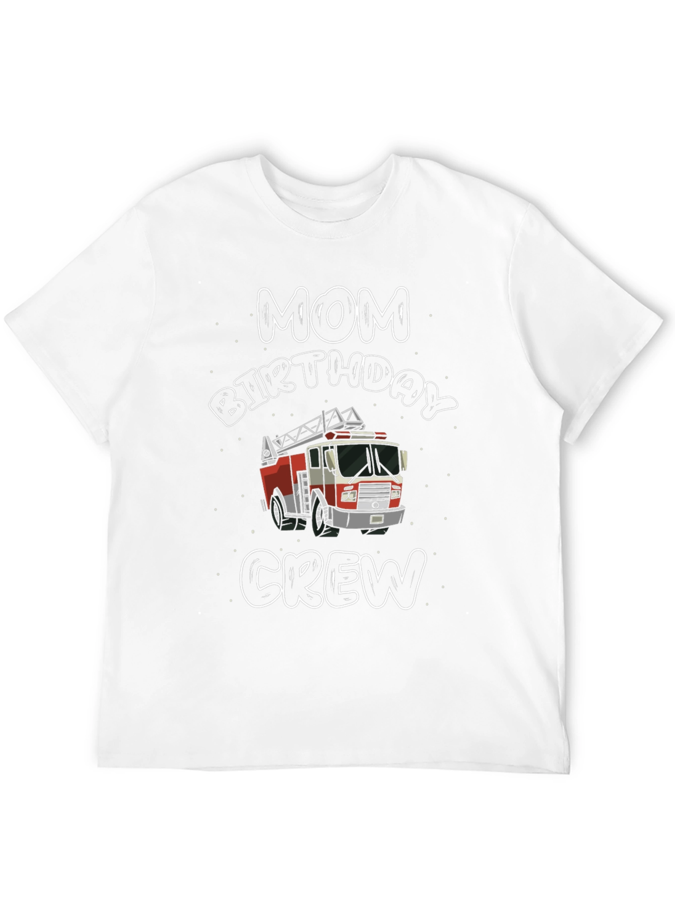 Black Mom Birthday Crew Firetruck Graphic T-Shirt view 12