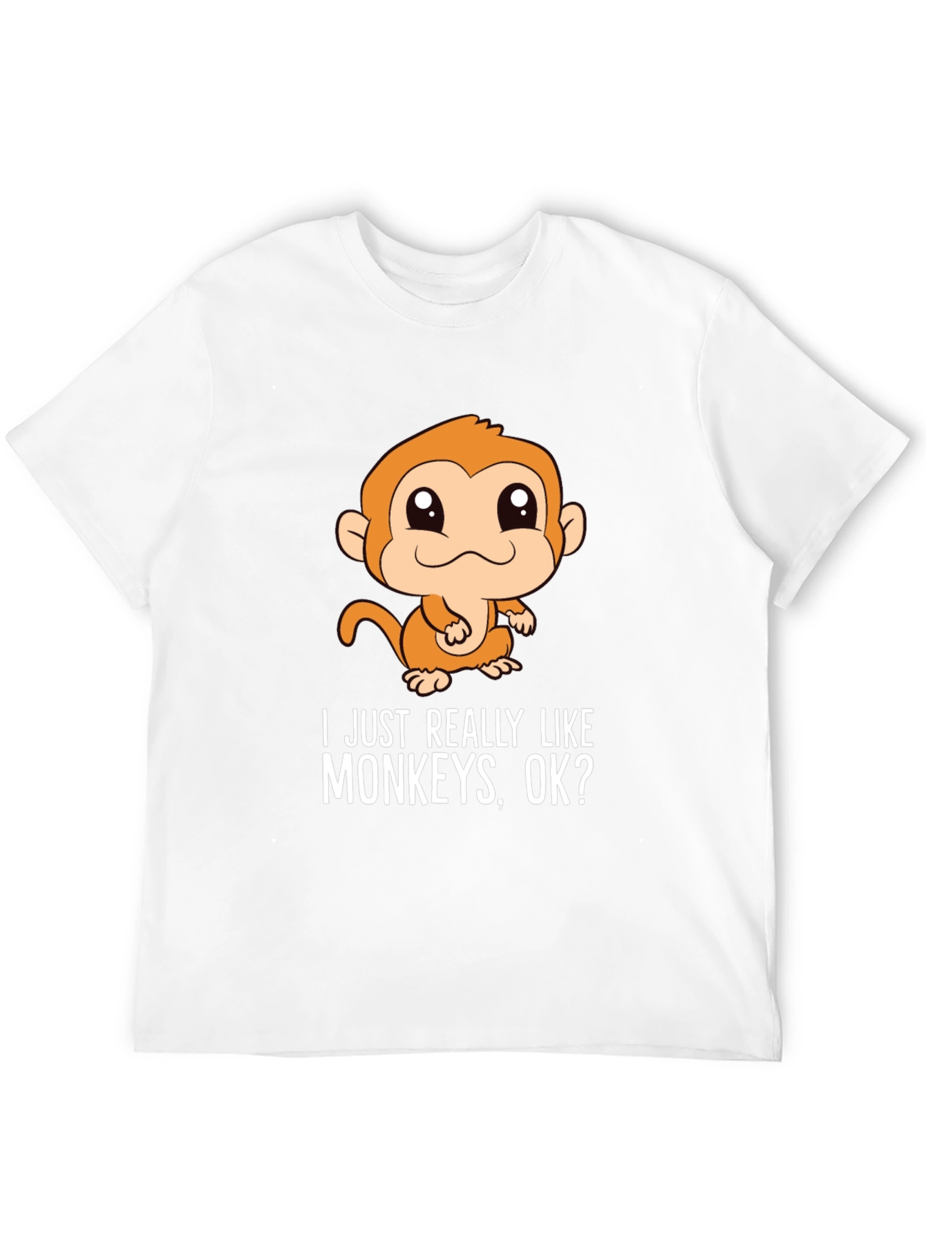 Black Funny Monkey T-Shirt - I Just Really Like Monkeys, OK? view 12