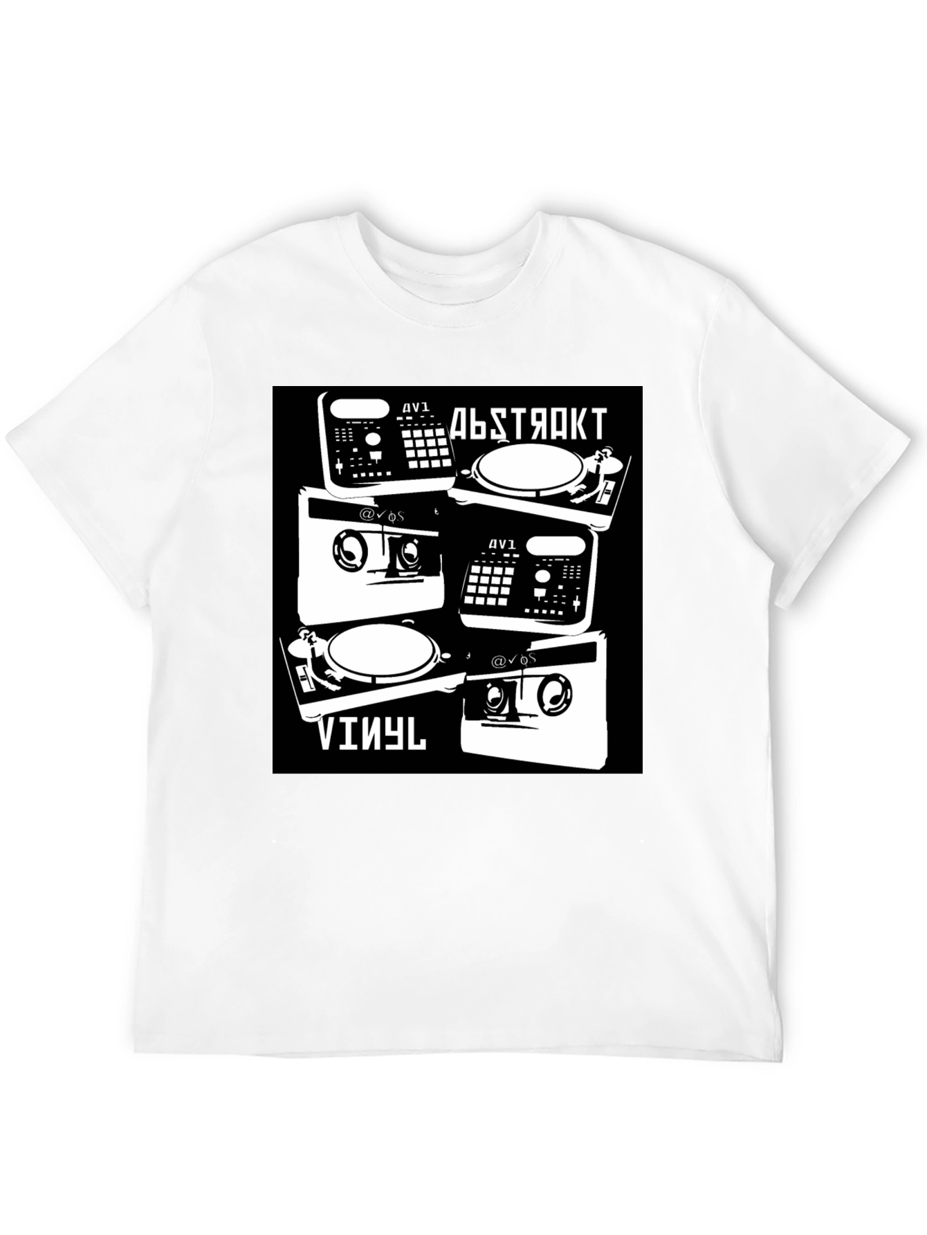 Black Abstract Vinyl DJ Black T-Shirt view 12